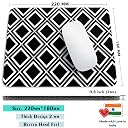 Artich Designer Gaming Mouse Pad for Office Laptop/Computer with Super Soft Non-Slip Rubber Base and Lycra Cloth Surface for Silky Touch Rectangle Marble (Black Chequer Pattern) gallery image