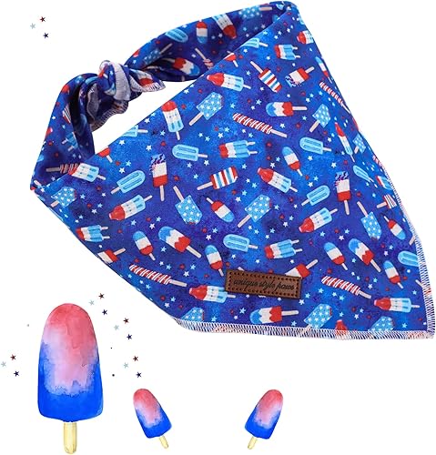 Miniatura 8 de Unique style paws Collar para perro con bandera del Día de la Independencia, lo mejor para perros pequeños, medianos y grandes