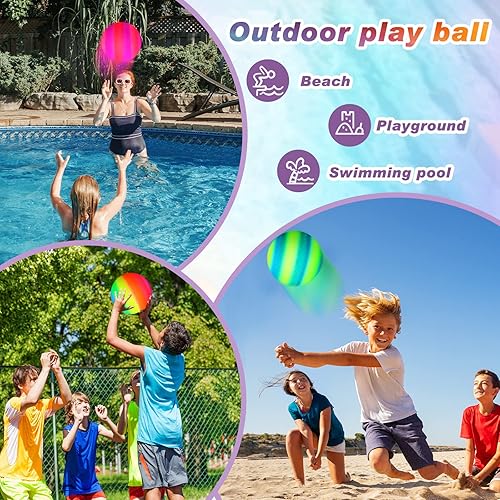 Miniatura 7 de Macarrie 20 Pcs Playground Balls 6 Inches Dodgeball Kick Balls for Kids Adults Colorful Inflatable Balls Handballs Soccer Basketball Handball Games