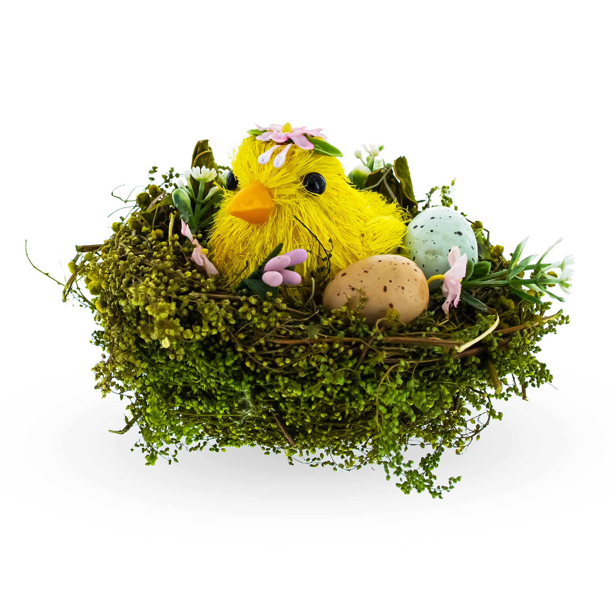 Poussin aux œufs mouchetés décoratif pour sublimer votre table de Pâques