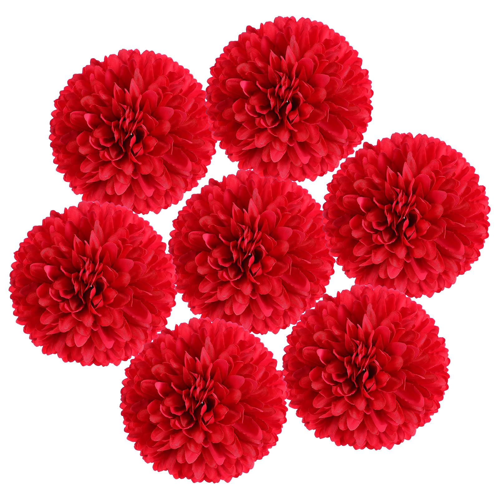 Chrysanthèmes artificiels rouges en soie de 7 cm pour éviter les fleurs flétries au mariage