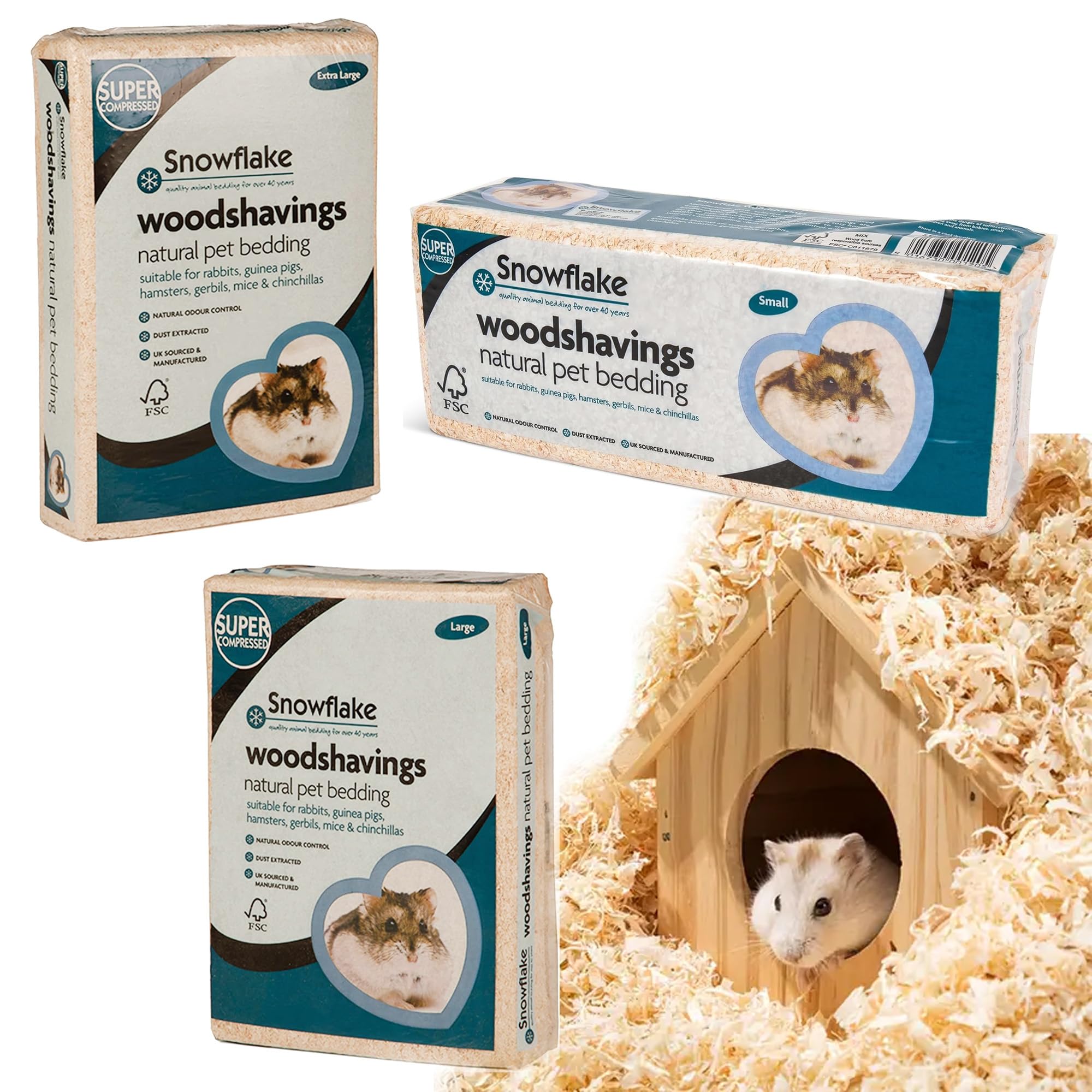 STAR SUPPLIES Dust Extracted Wood Shavings Odour Control Animal Pet Bedding For Rabbits, Mouse, Hamsters & Gerbil (Small 1kg, 1 Bag)