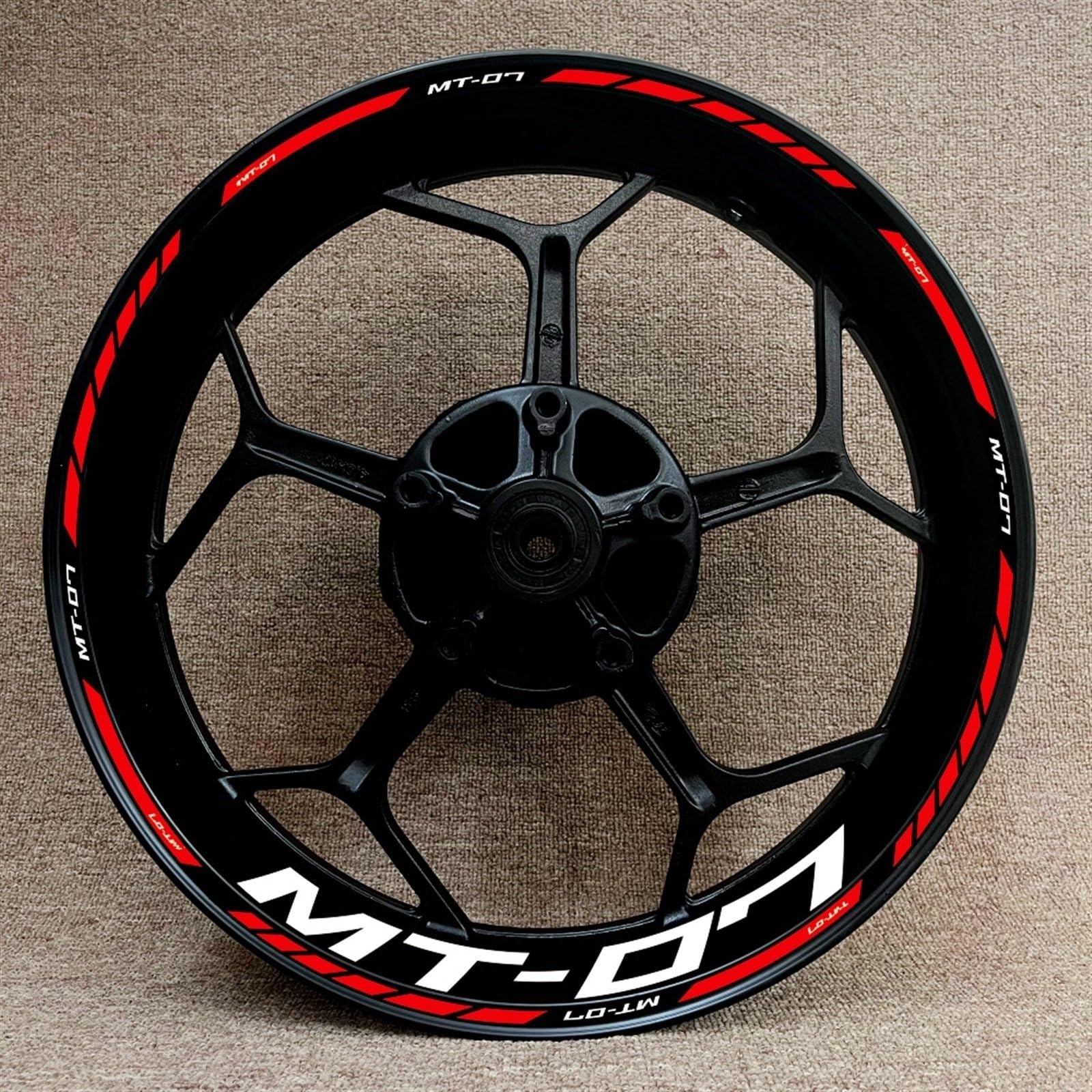 Motorcycle Racing Equipment Accessories Wheel Tire Rim Adhesive Reflective Decal Sticker for Yamaha MT-07 Decorative(Color23)