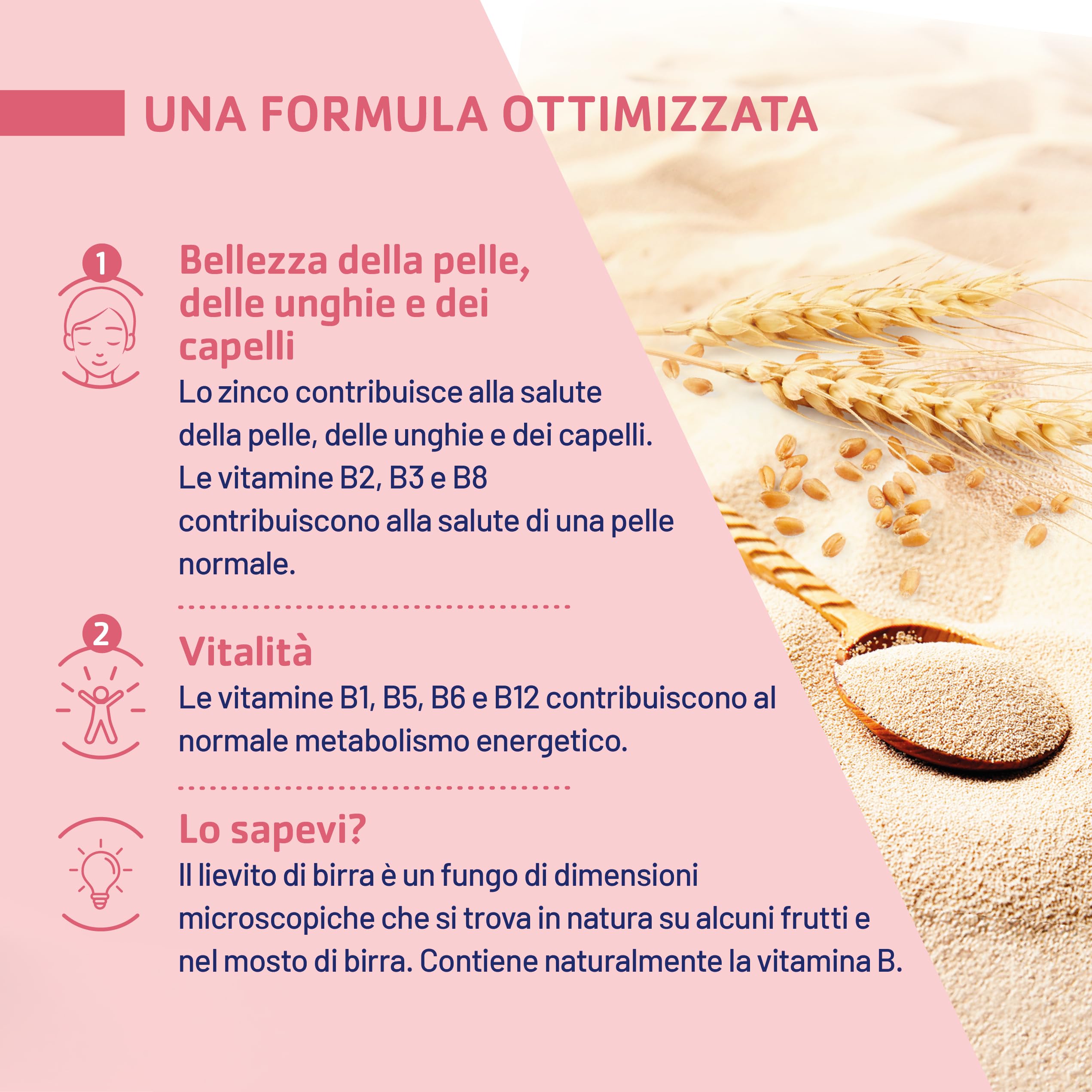 JUVAMINE Lievito di birra, bellezza della pelle, dei capelli e delle unghie, vitalità, vitamine B1, B2, B3, B5, B6, B8, B9 e B12 + zinco, programma di 5 mesi, prodotto in Francia