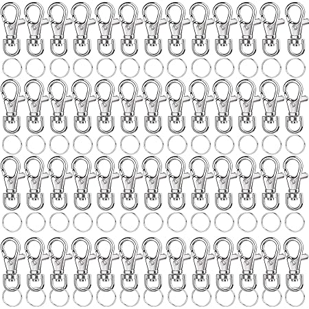 BELLE VOUS 180 Pack Metal Swivel Snap Lobster Hook Clasps, Key Rings