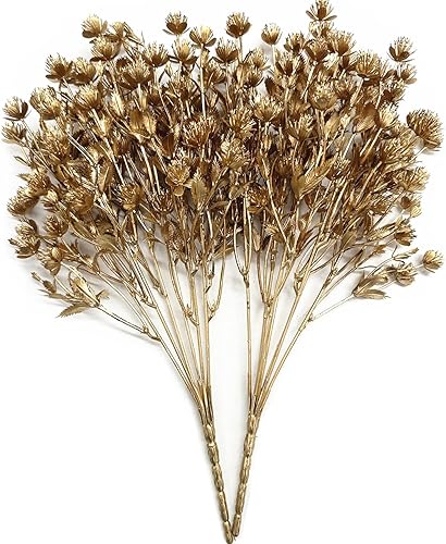 Vista 40 de CATTREE - Decoración de plantas artificiales de Navidad de 26 pulgadas de alto, hojas de albaricoque doradas de imitación de hojas de ginkgo