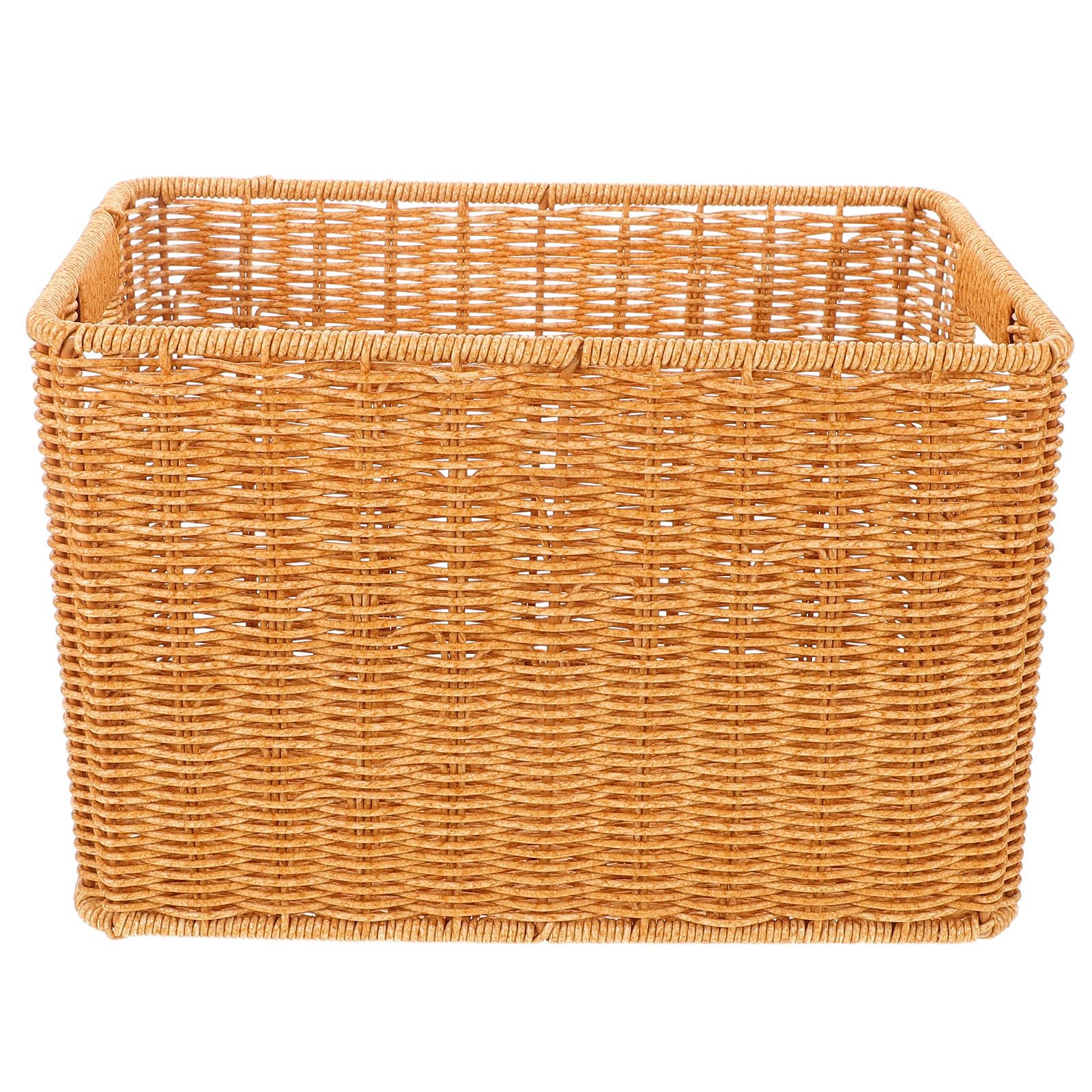 Cesta Rectangular de Almacenamiento Hogar de Plástico, Color Caqui