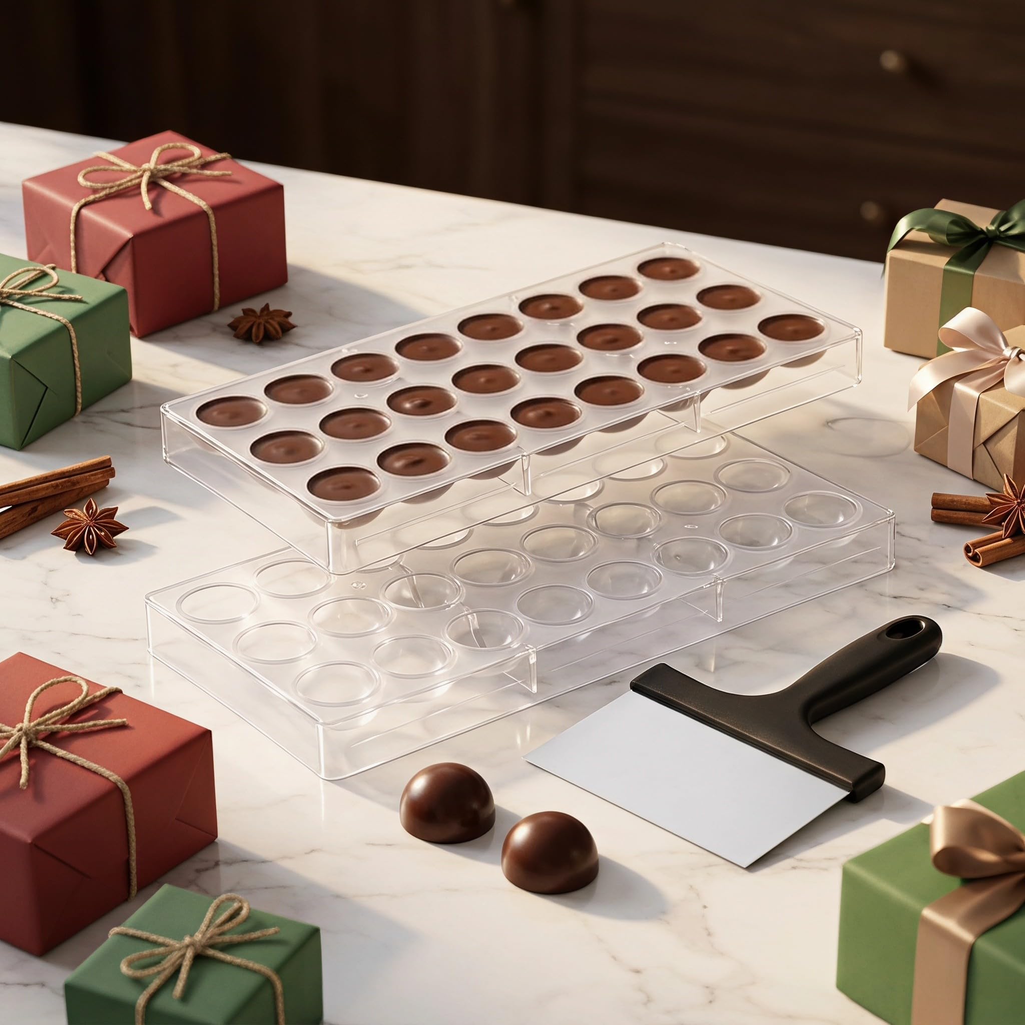 Zerodeko 1 juego de moldes de acrílico transparente para chocolate con rasp