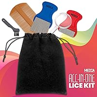 Vista 2 de Kit de 5 piezas de piojos de primera calidad, peine de dientes finos y lupa para eliminar liendres, juego completo de tratamiento completo - Peines