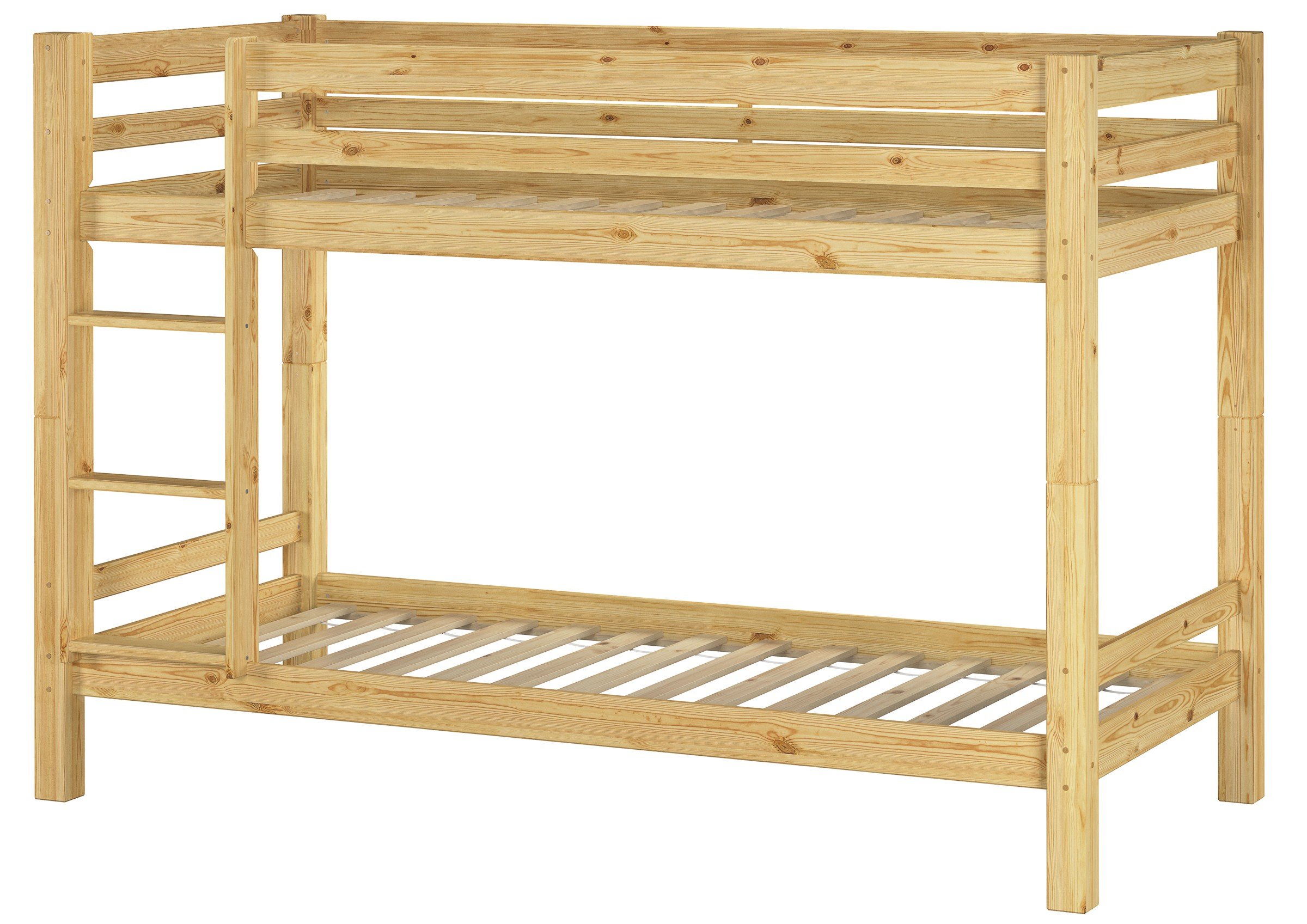 Erst-Holz®Kinderetagenbett 90 x 200 Kiefer in Natur 2 Rollroste