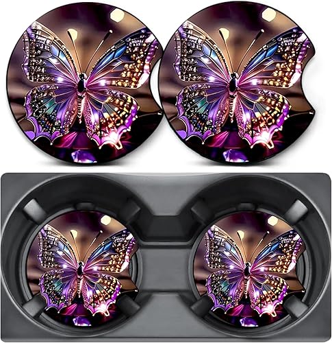 Miniatura 29 de Paquete de 2 posavasos de automóvil para portavasos de automóvil, con bandera de bala, alfombrilla de goma antideslizante de tamaño universal de 12