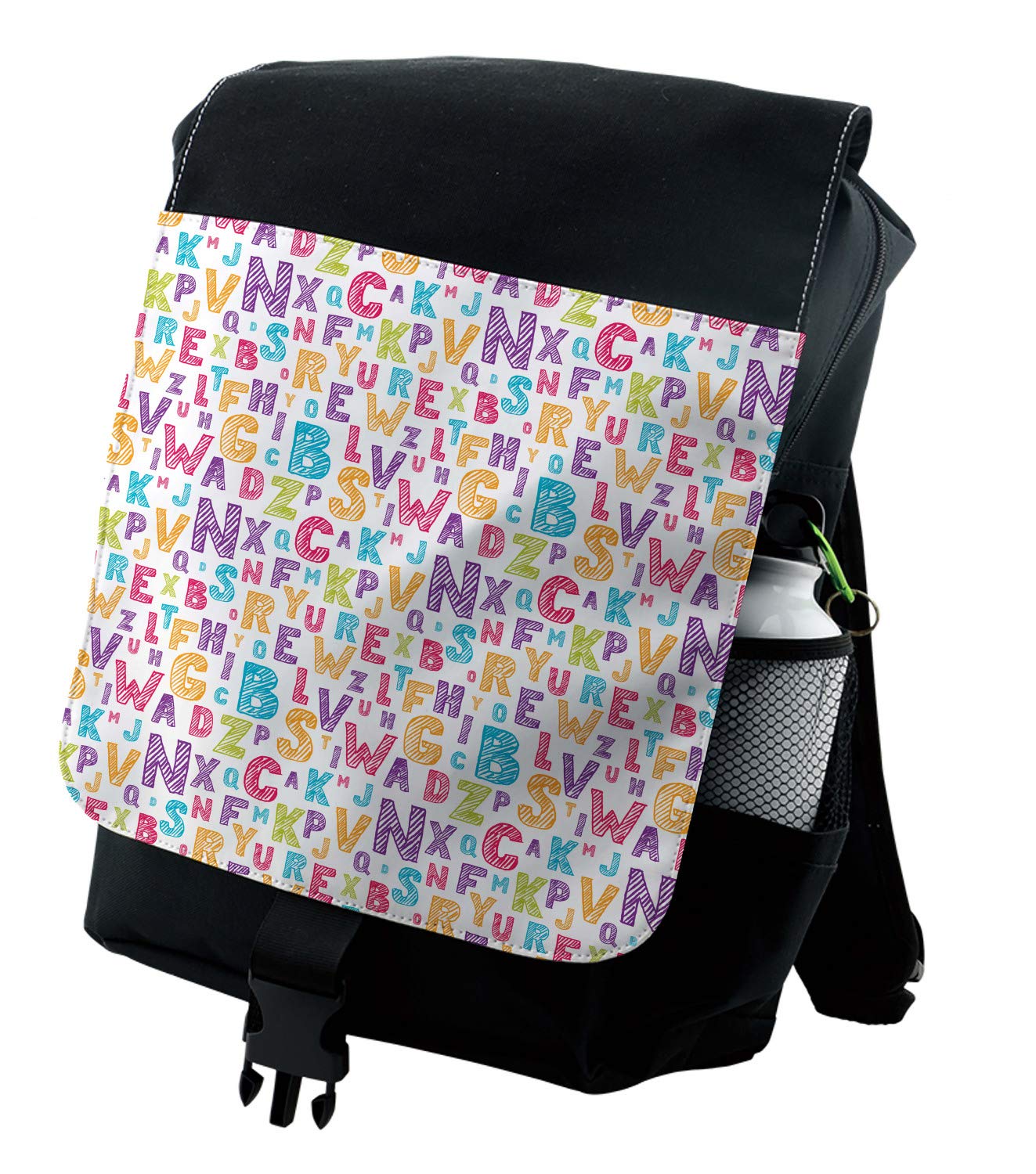Lunarable ABC Backpack, Capital Fonts Pupils Study, Durable All-Purpose Bag
