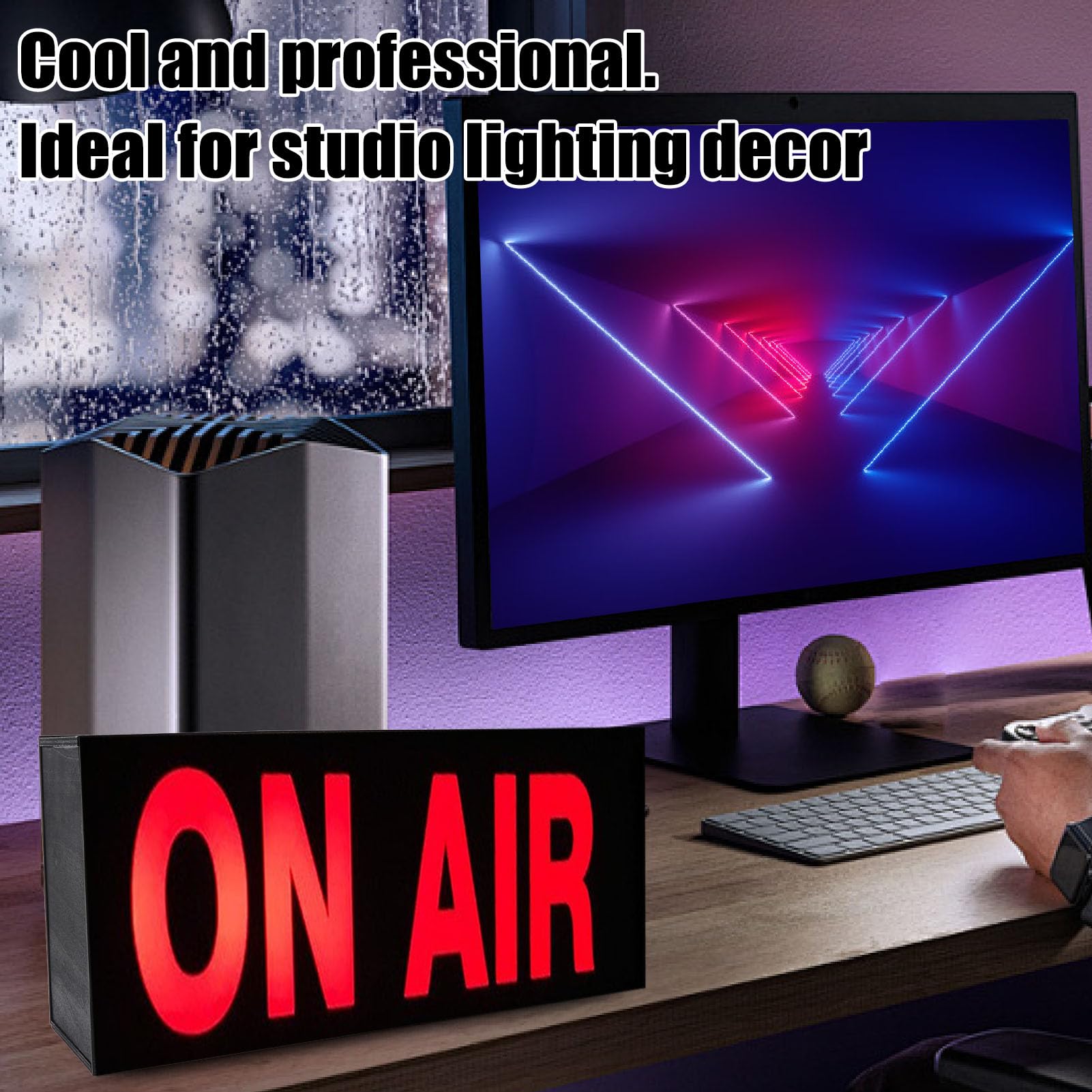 On Air Lichtschild, LED Lichtaufnahmeschild, USB betrieben mit Fernbedienung, On Air Neonschild, LED Lichtbox Dekoration für Studio-Übertragungen, Live Streaming
