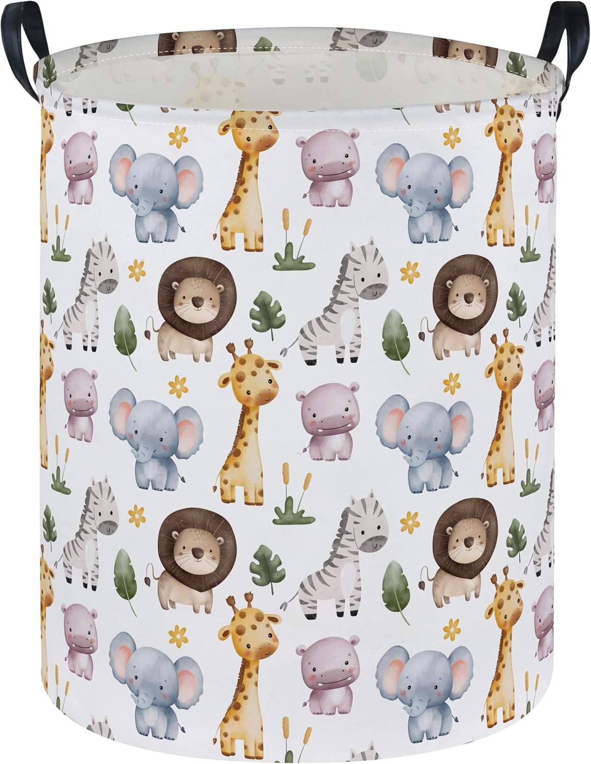 DDBASKE Laundry Basket Animal Hamper for Nursery Cute Storage Bin Organizer Room Decor for Home(Zoo)