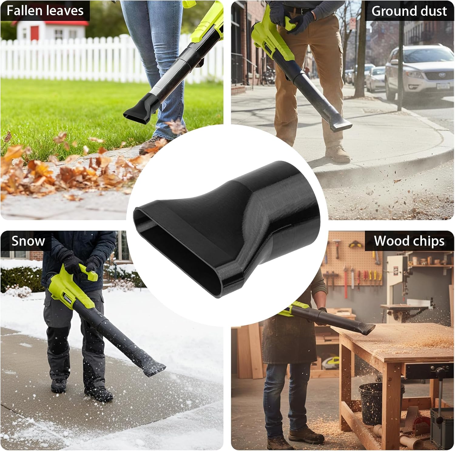 Generic Leaf Blower Flat Nozzle Attachment Compatible with Ryobi P21011 18V for Faster Leaf & Light Snow Clearing | Perfect for Driveways & Patios