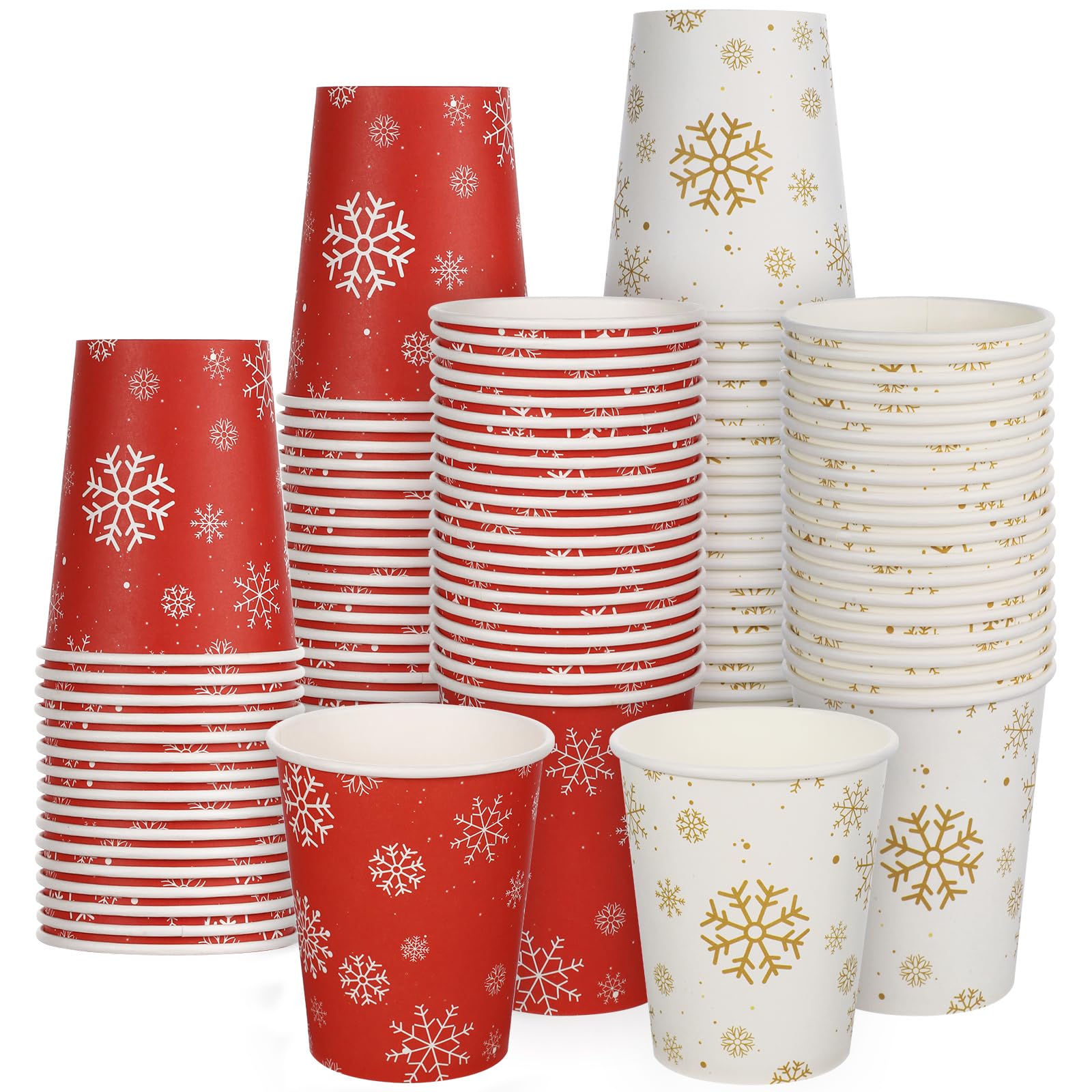 NatNarr 100 Stück Glühweinbecher, 266 ml Weihnachts-Einweg-Pappbecher