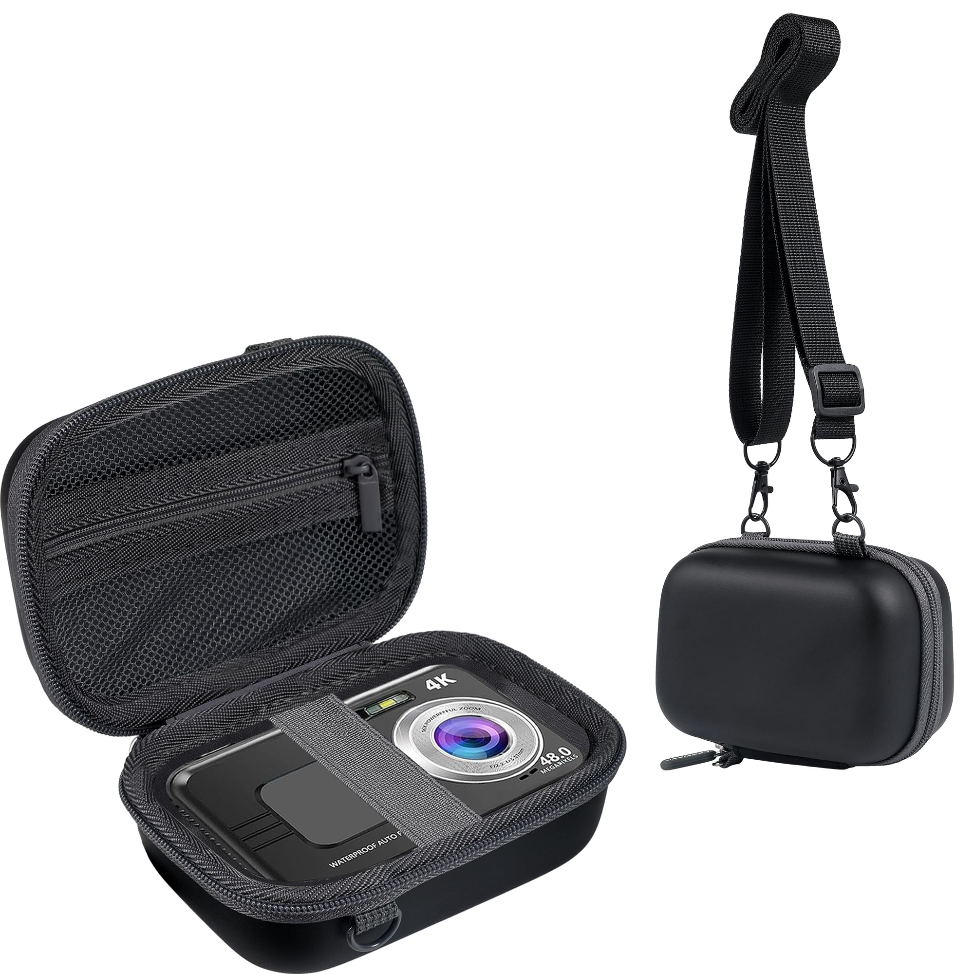 Leayjeen Sturdy and Waterproof Digital Camera Case Compatible with HICSHON/Trsunow/YISENCE/EUXOR/Yiffecal/ZNIARAKL/QUNVAL, 2.7K Underwater Full HD - Black(Case Only)