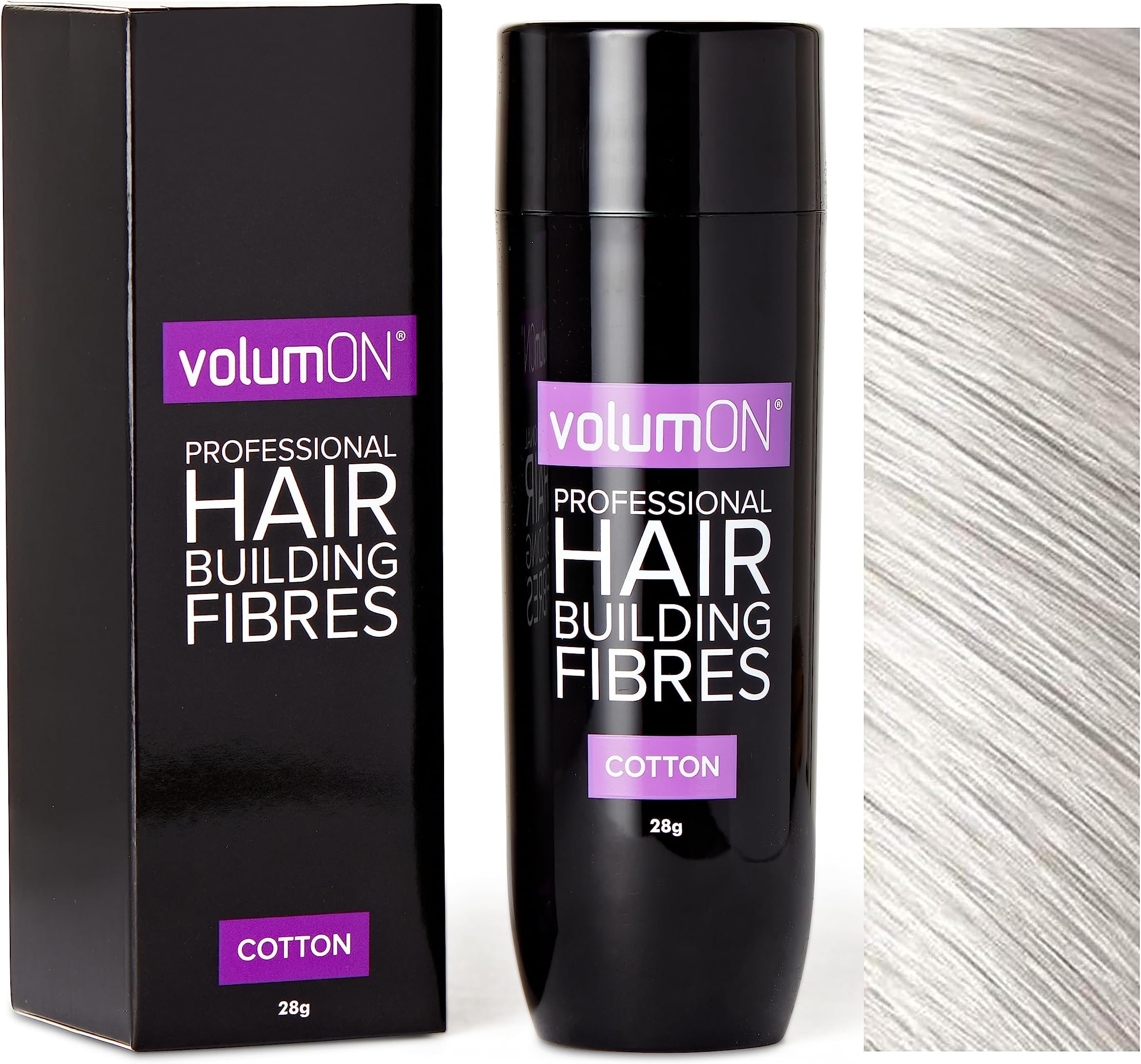 โ Hair Building Fibres for Thinning Hair 28g โ White | Natural Cotton Hair Loss Concealer for Men & Women | Covers Bald Spots, Adds Volume, No Smear, Sweatproof, Instant Hair Thickener
