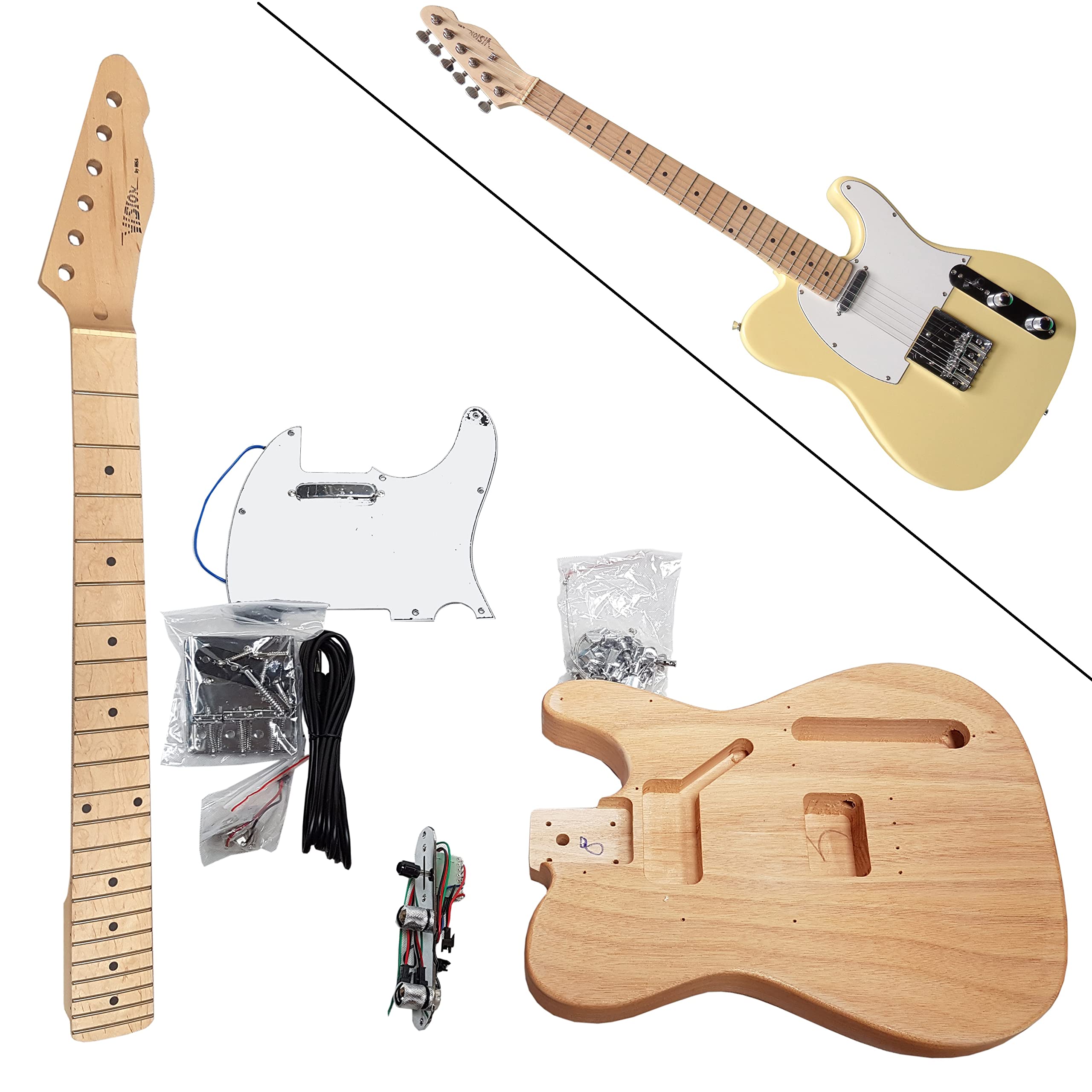 KOMPLETTBAUSATZ - BAUSATZ FÜR E-GIATRRE TL MASSIV HOLZ - INDIVIDUAL BAUSATZ GITARRE