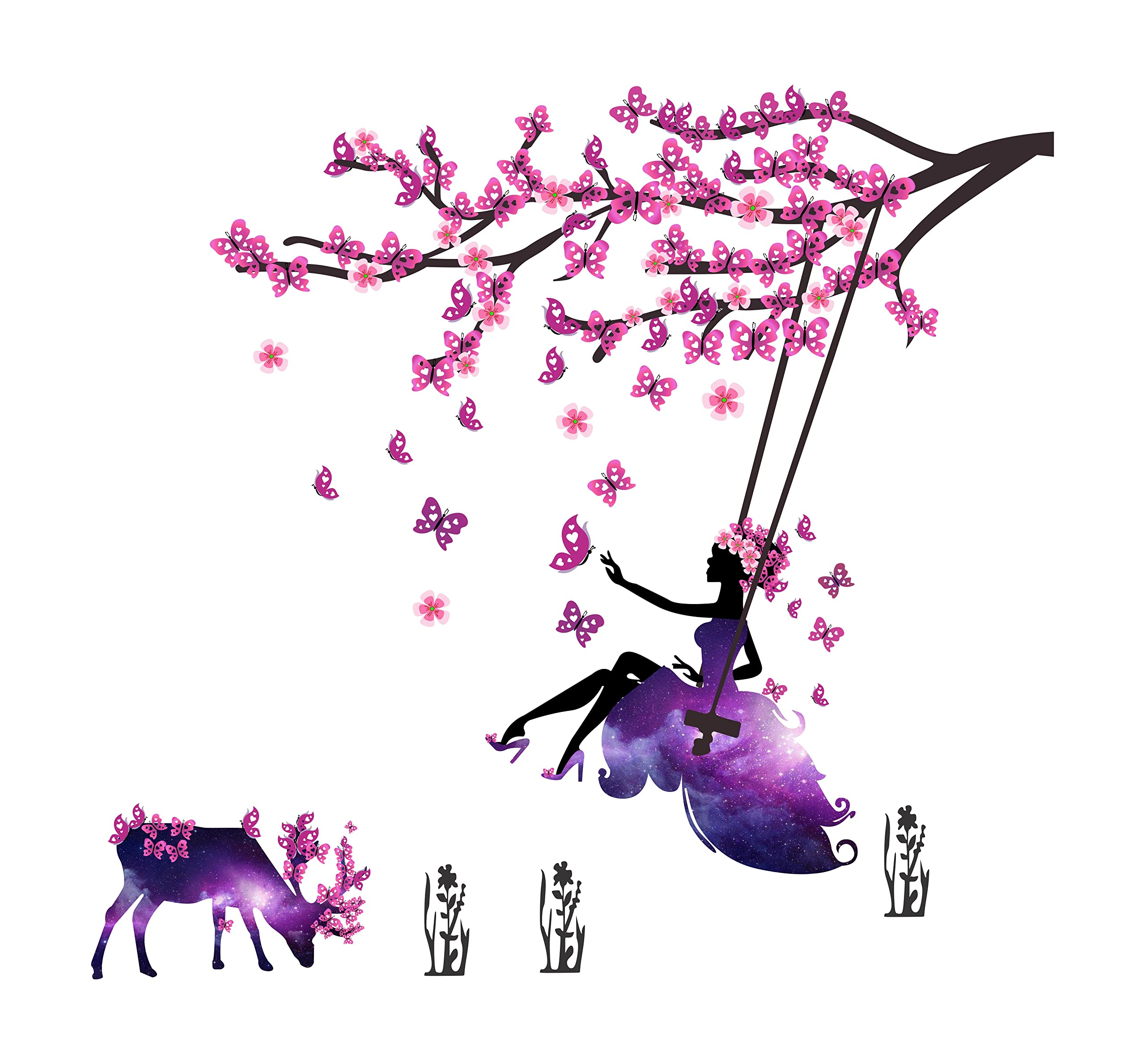 Dreamkraft Hanging Cage on Tree with Birds Wall Sticker for Home Decor, Kids Room (Multicolor, PVC Vinyl, 82 x 84 cm) (B0BBB91Y1X) Amazon Price History, Amazon Price Tracker