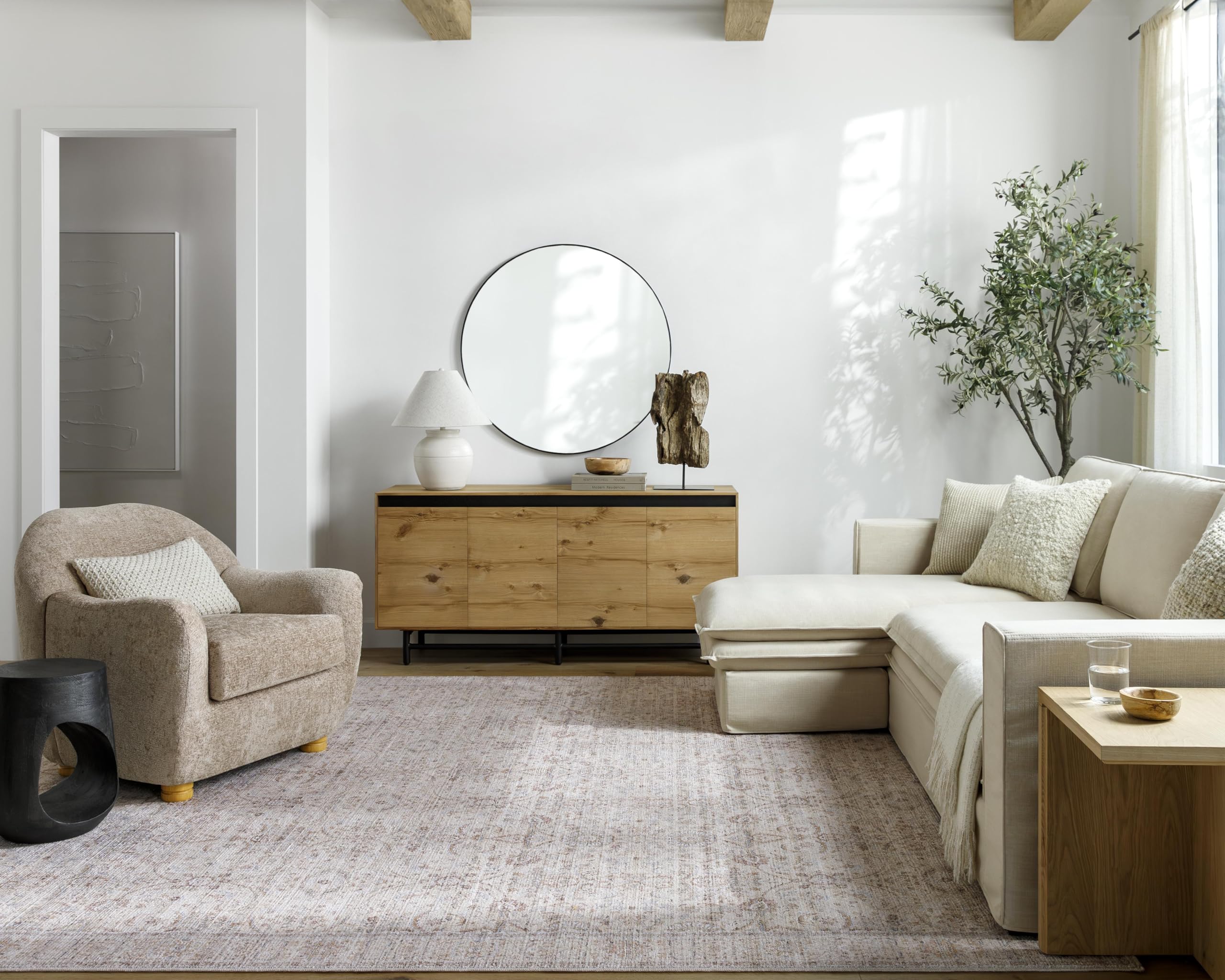 Surya x Our PNW Home Spokane Updated Traditional Area Rug, 3'10" x 5'7", Light Gray