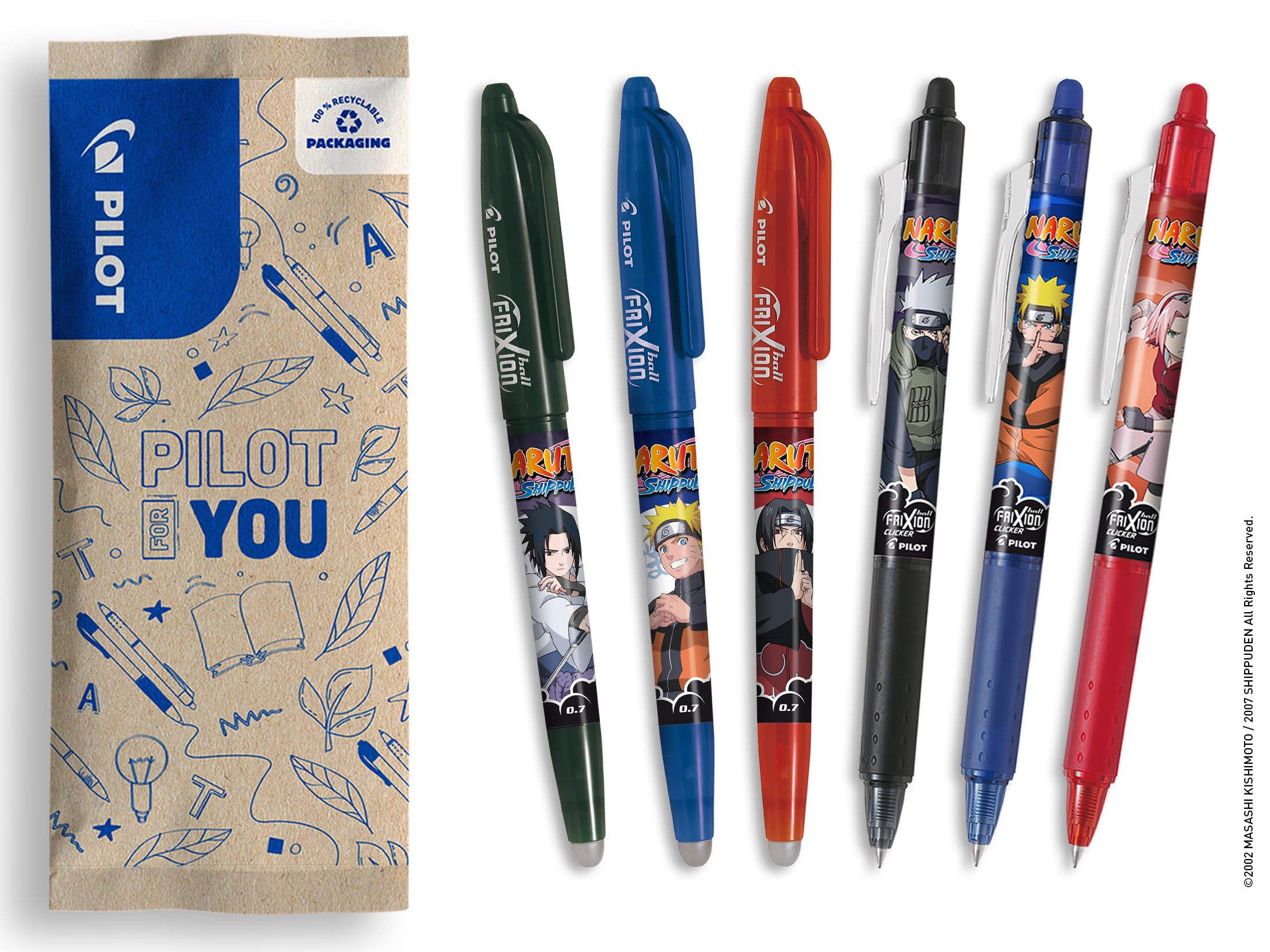 PILOT x NARUTO - Pudełko 3 szt. FriXion Ball + 3 szt. FriXion Ball