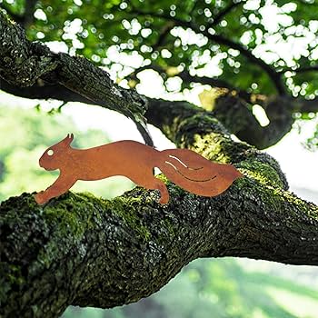 Amazon.co.jp: CREATCABIN 金属製 錆びた走るリス 木製さびき