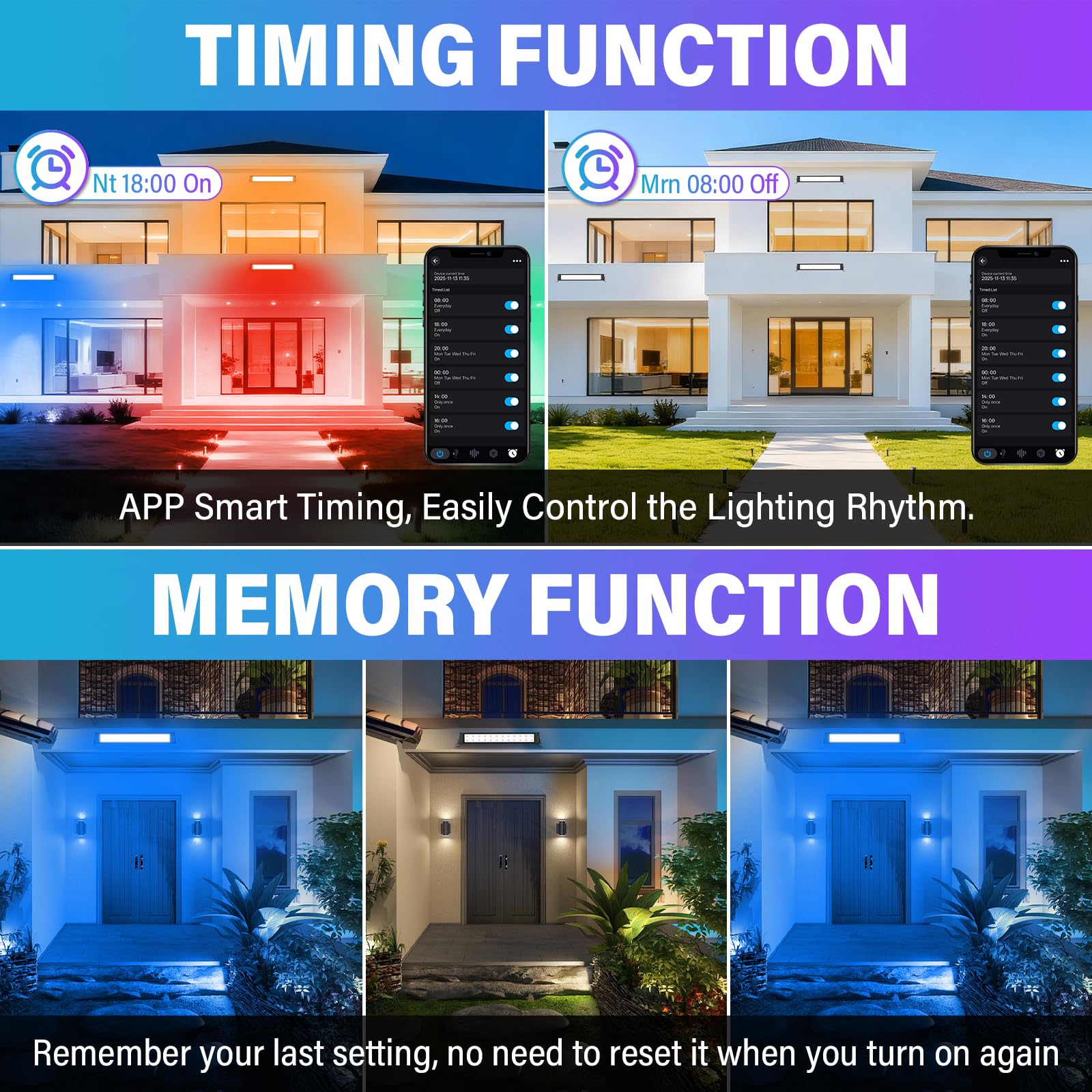 RIGIDON 4x 28W 2800LM RGBW LED Strahler APP & Fernbedienung, RGBW Farbwechsel Led Bar Wallwasher, Dimmbar Timer Bunt Fluter Lampe Für Party Garten Baum, DJ Disco Feiern, Außen/Innen Wasserdicht IP67
