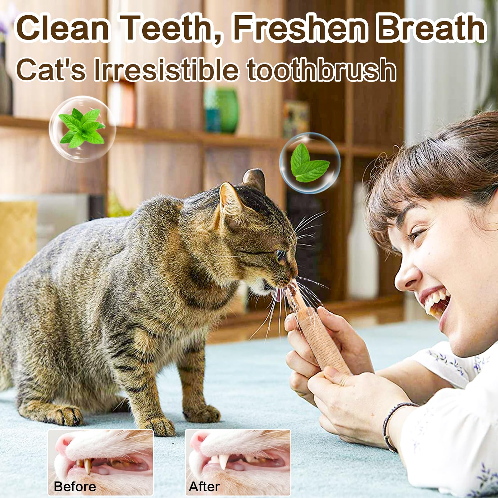 Buffsiss Silvervine Stick Catnip Chew Toys Dental Health Buffsiss Catnip Silvervine Chew Toys - Dental Teething Sticks & Interactive Cat Toys For Kitty Entertainment Silvervine Sticks Dental Health Catnip