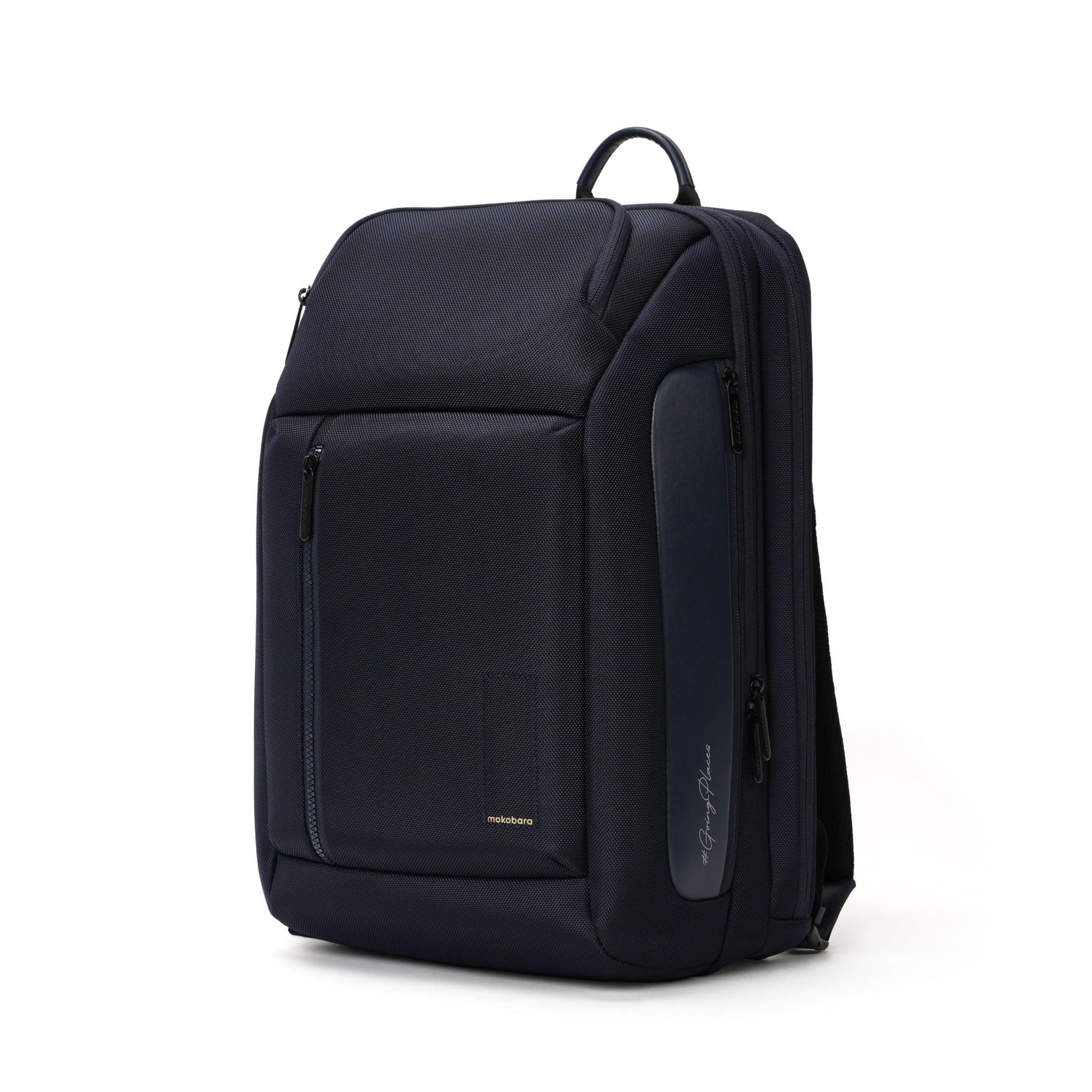 MOKOBARA Transit Pro Backpack | Laptop Up to 15.6 Inches, 24L Capacity | Durable Nylon and Vegan Leather Water-Resistant | Ideal for Work and Travel | Padded Shoulder Straps (Headspace)