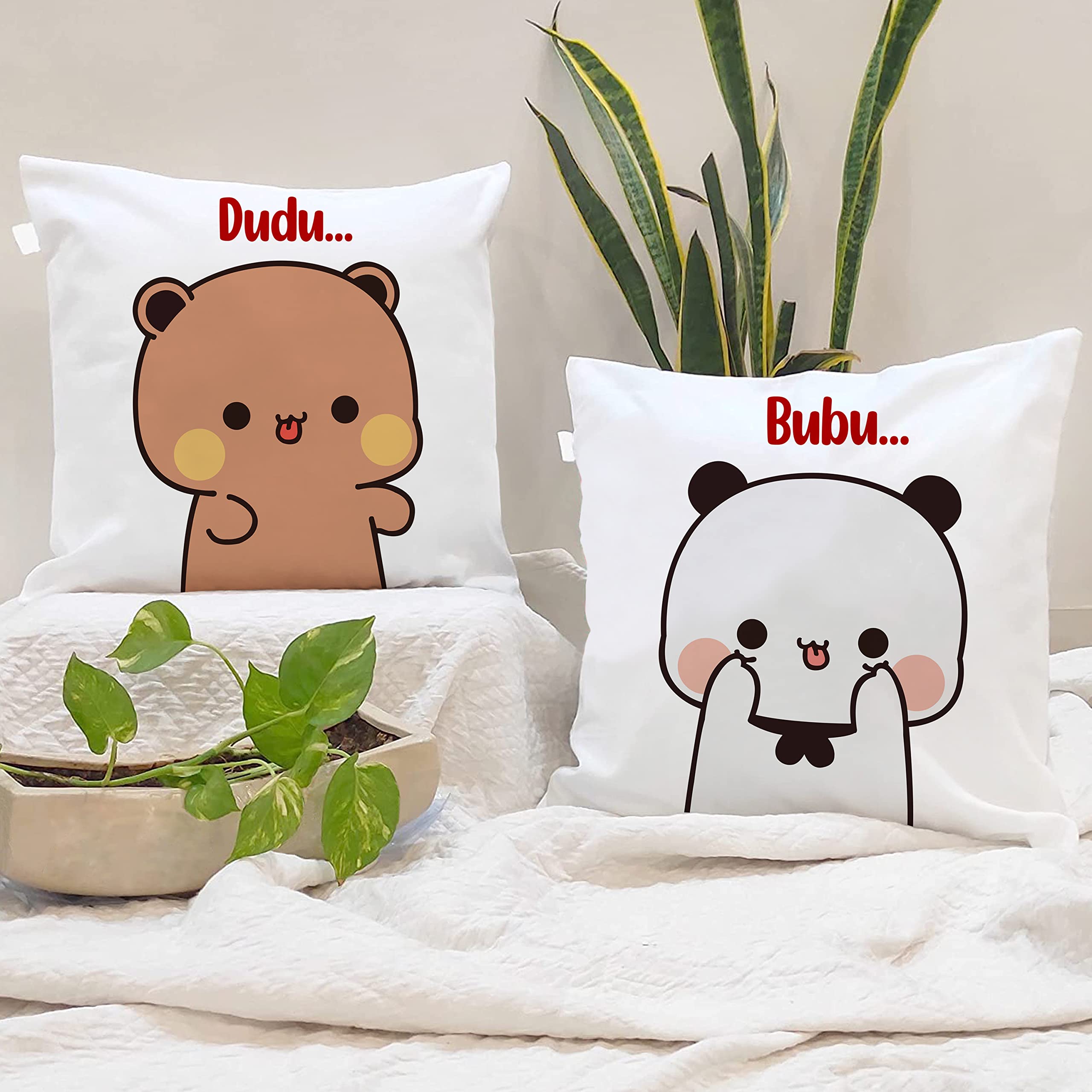 Bubu Dudu Set of 2 Cushion Love Gift for Birthday Anniversary Cushions with Filler Combo Pack of 2 ATCC-2-image-14