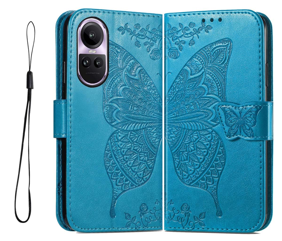 GOKEN Cover per Oppo Reno 10 5G / Reno 10 PRO 5G, Custodia Libro in Pelle Sintetica, Flip Magnetica, Portafoglio, Supporto Pieghevole Antiurto, Case -Oro Rosa