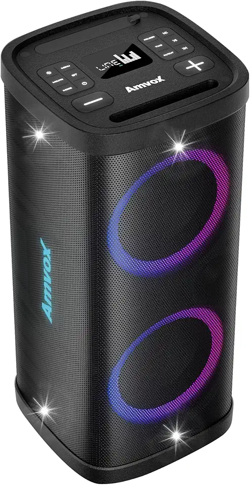 Amvox Caixa de Som Amplificada ACA 1200 Party Vox Elite - 1200W RMS, Bluetooth, Rádio FM, USB e Equalizador