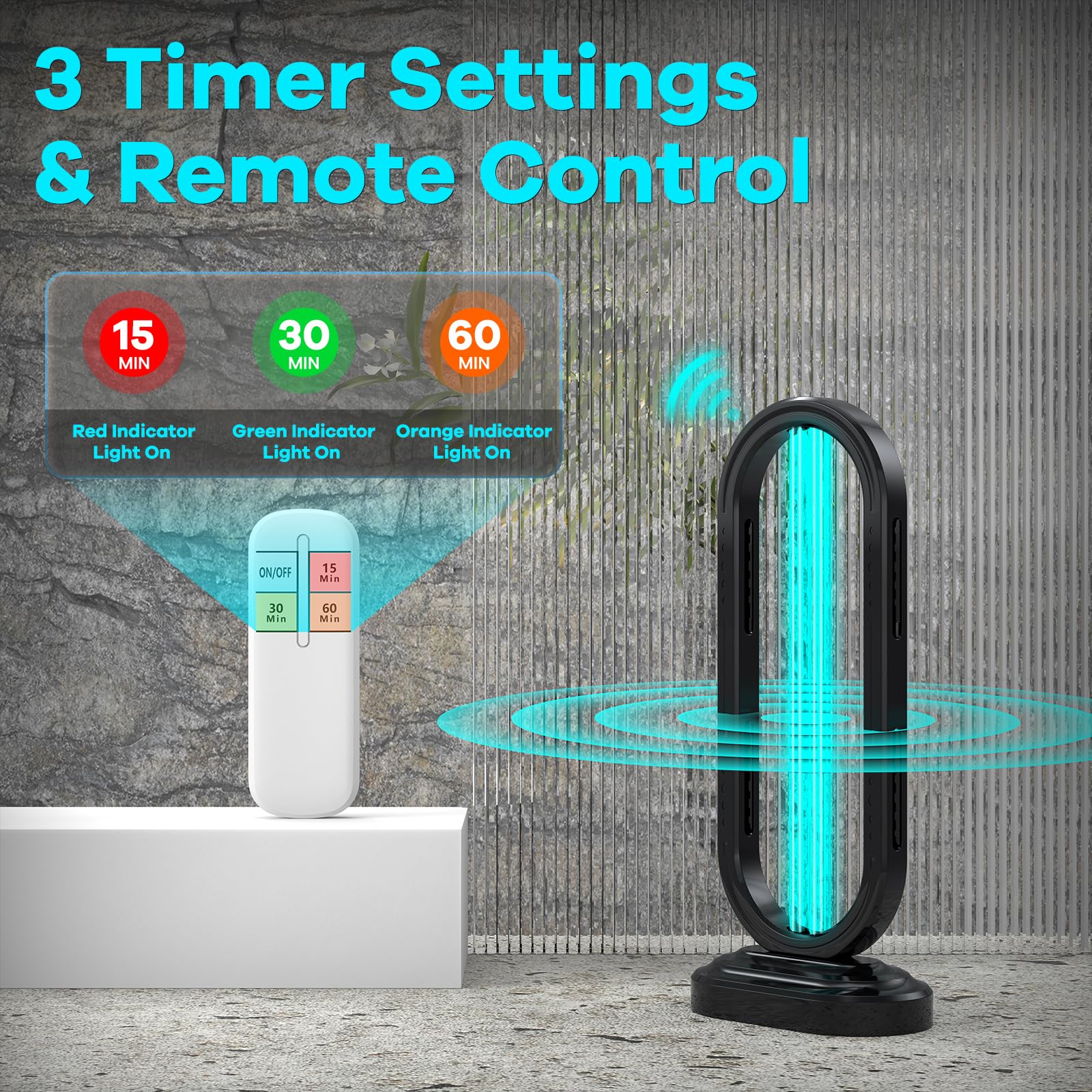 Desinfectante de luz UV, lámpara ultravioleta con control remoto para chinches y ácaros del polvo, dispositivo de desinfección del hogar, lámpara UV para el hogar, habitación y cocina, luz