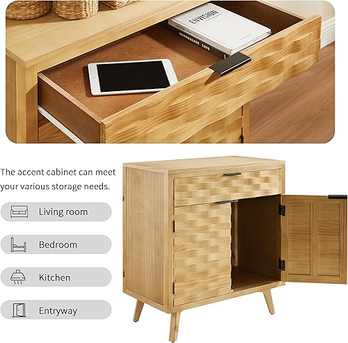 Miniatura 4 de Art Leon Juego de 2 aparadores de bufé gabinete moderno con 2 puertas organizadores y armario de almacenamiento para pasillo entrada o cocina