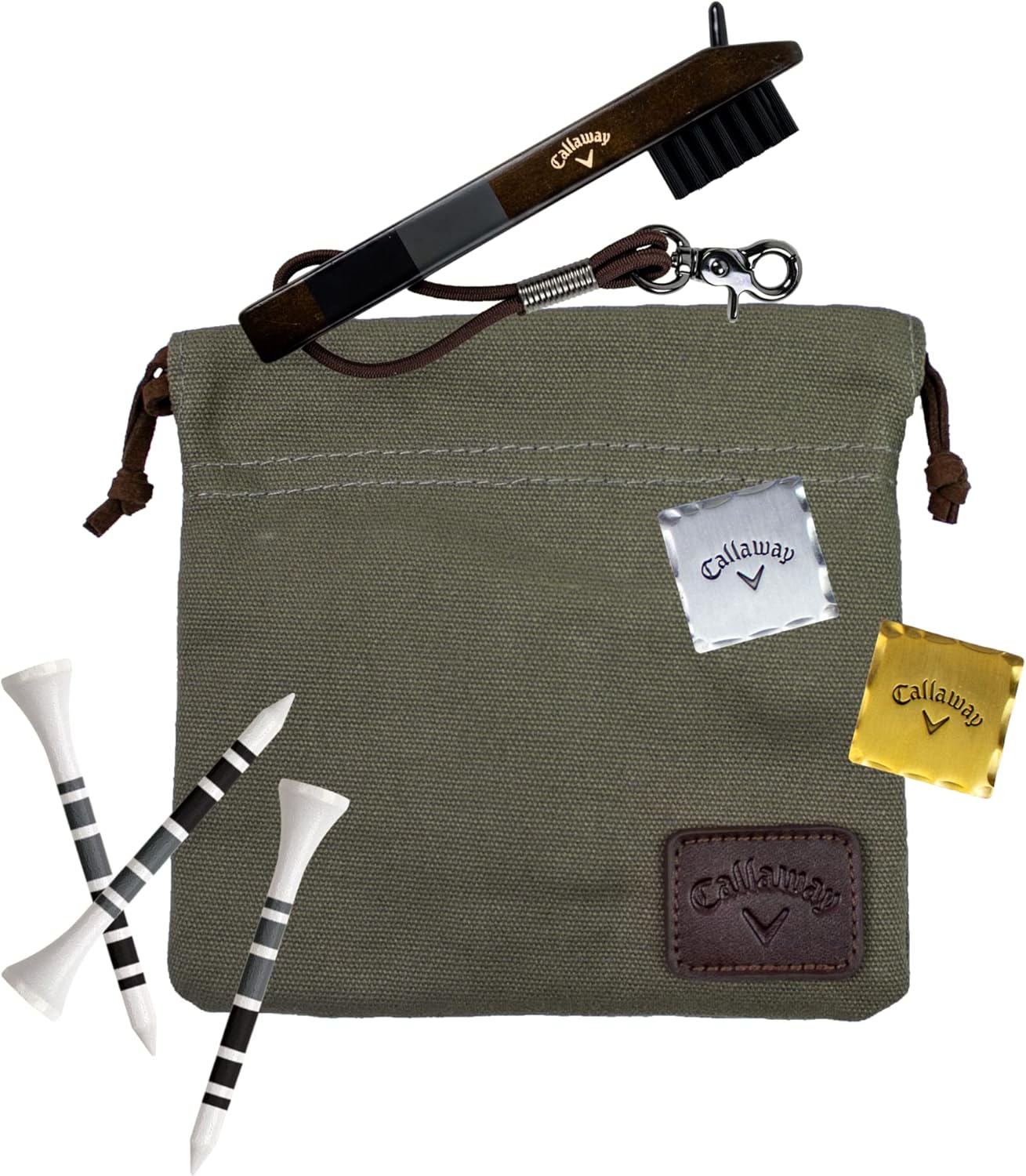 Callaway Heritage Golf Accessories Kit Features a Premium Club Brush, valuables Pouch, tees
