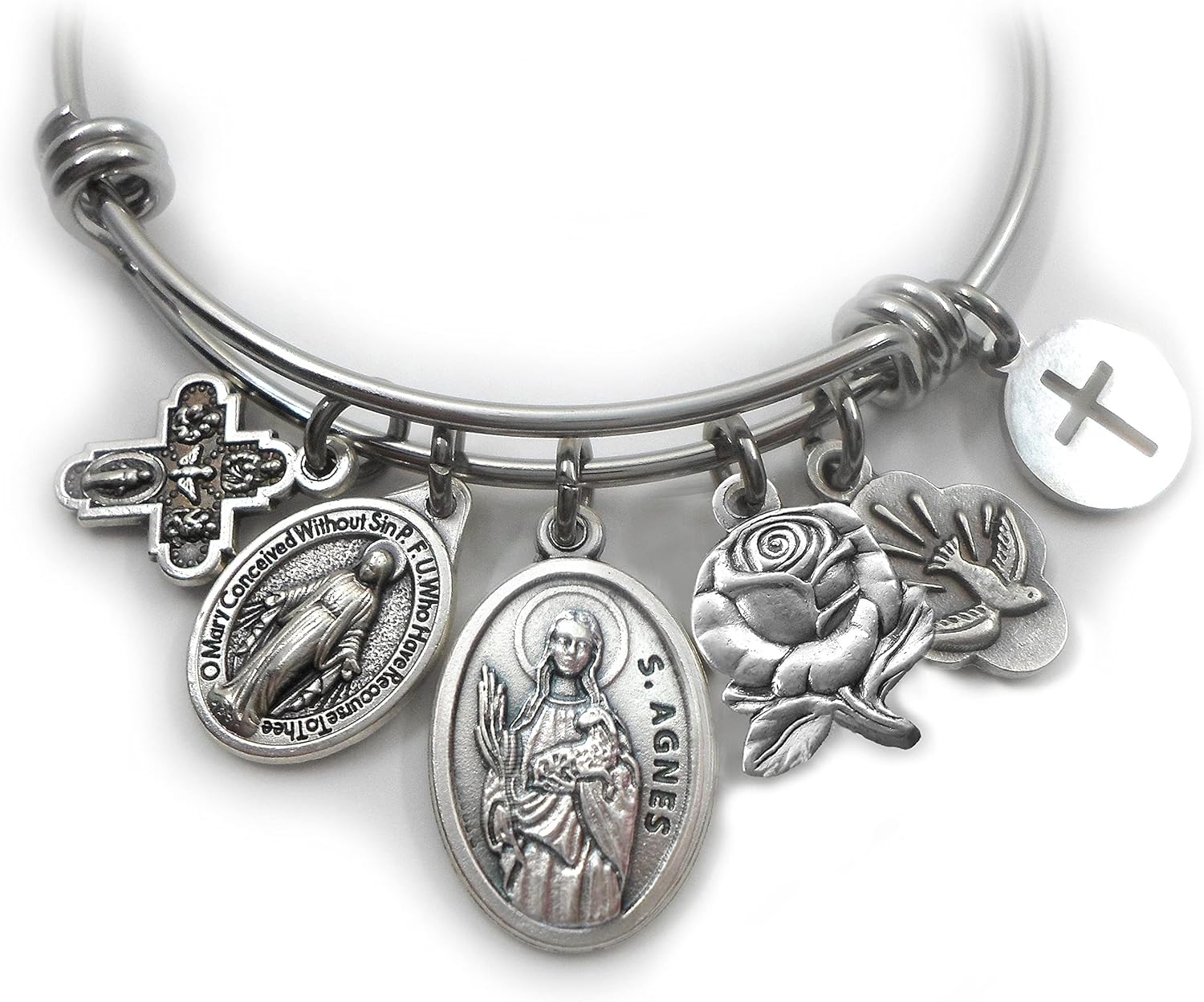St. Agnes Bangle Bracelet, Patron Saint Confirmation Gift