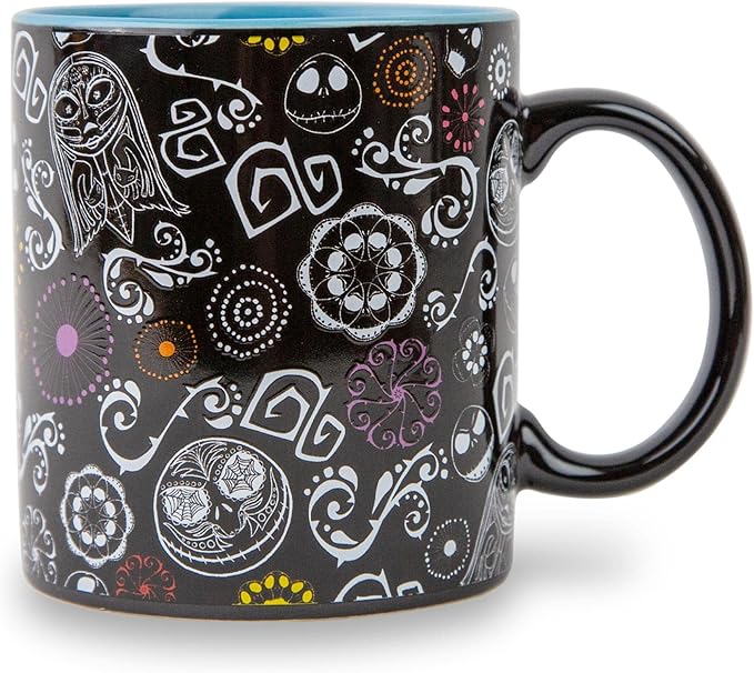 Nightmare Before Christmas Disney The Sugar Skulls Ceramic Mug | Large Coffee Cup For Espresso, Tea, Cocoa | Holds 20 Ounces