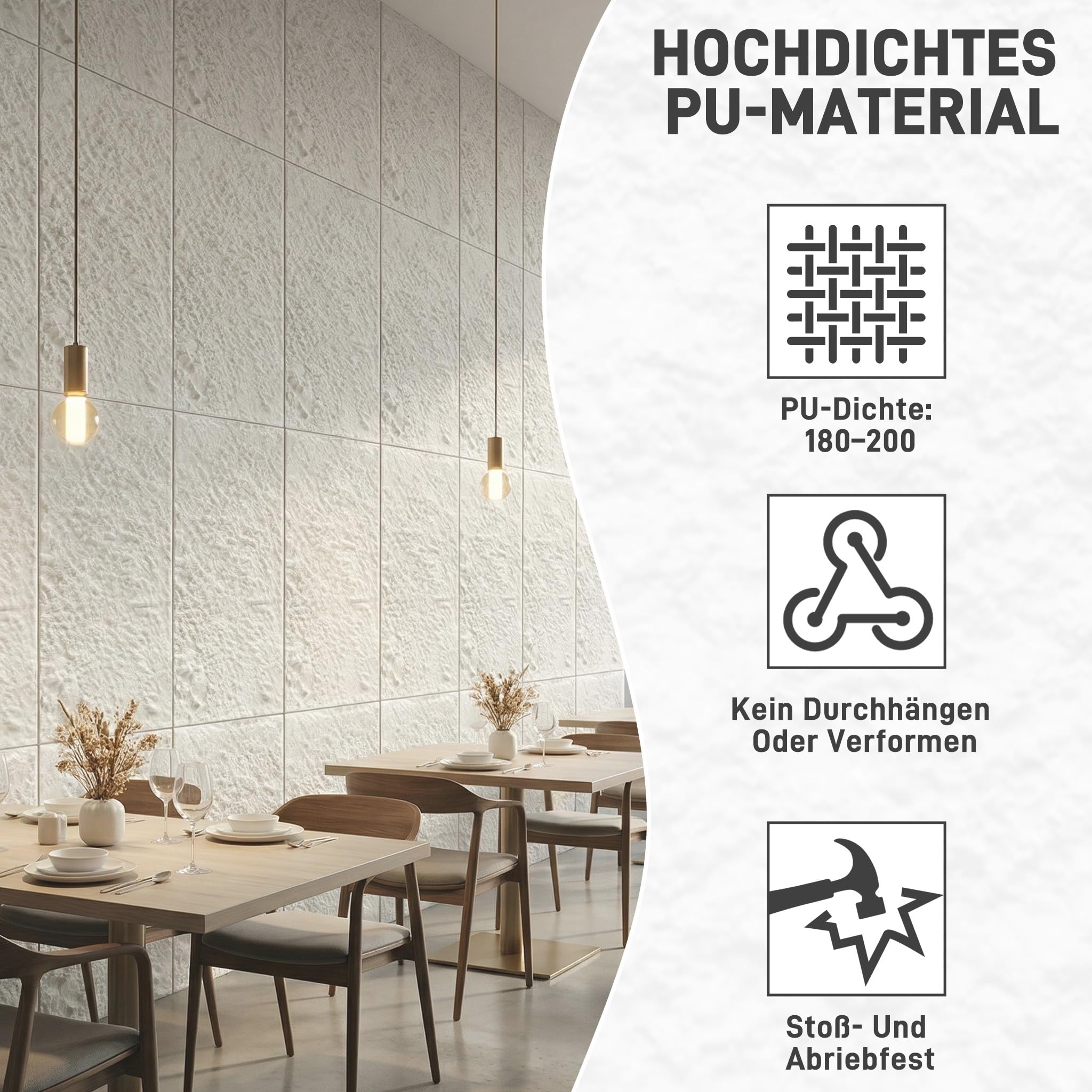 XMTECH Panele ścienne 3D o wyglądzie kamienia, 120 x 60 cm, PU okładzina ścienna, panele ścienne, wygląd kamienia naturalnego, do wnętrz, salonu, kuchni, łazienki – model A, antracyt, 3 cm, 3 sztuki