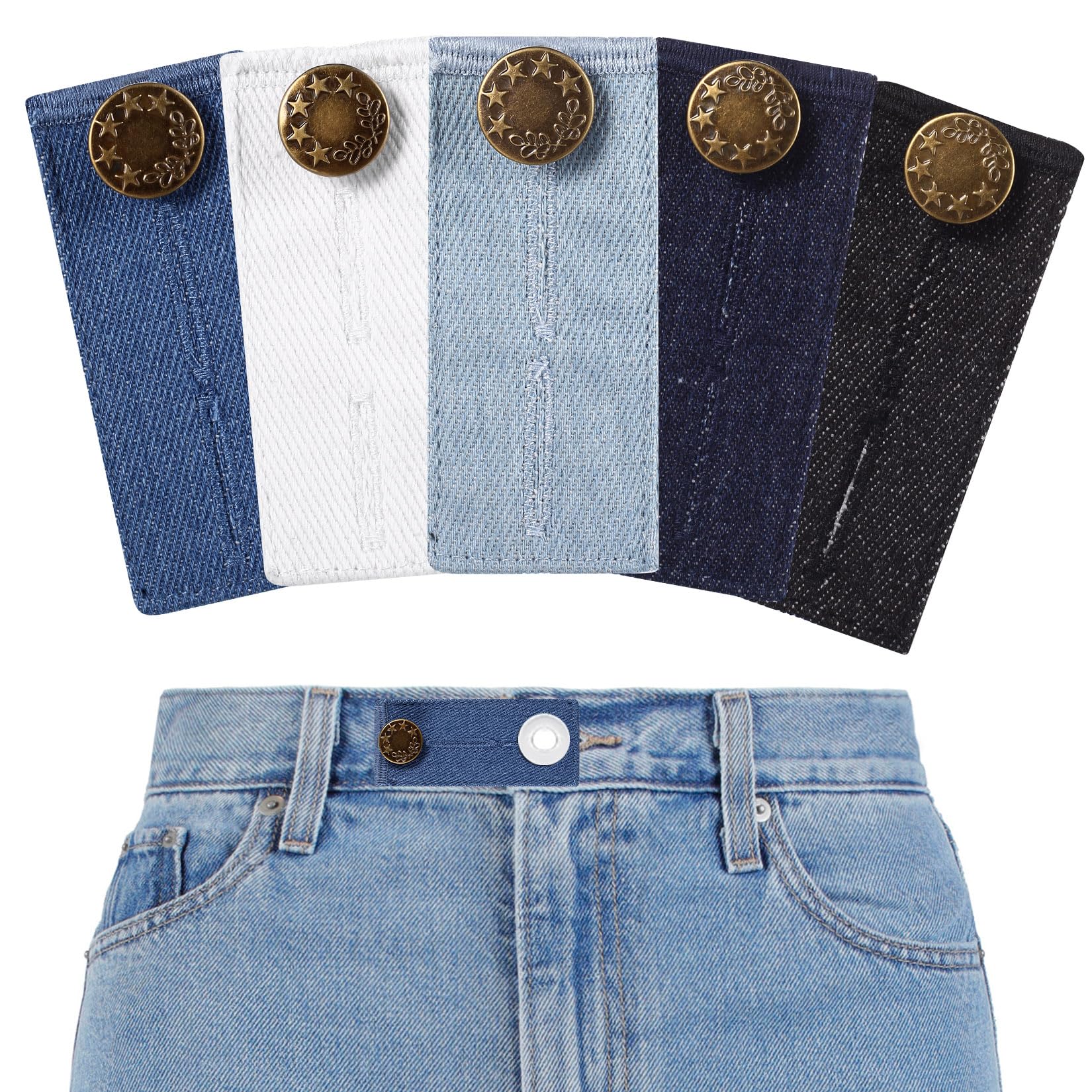 KOLZEMV 10 Pezzi Allarga Pantaloni, Allarga Pantaloni Fibbia Di