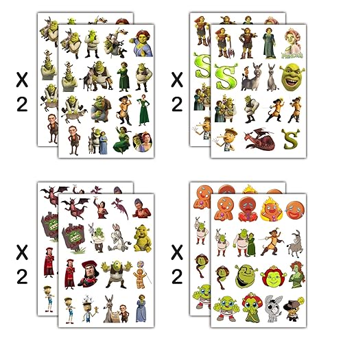 Miniatura 2 de 8 hojas de tatuajes temporales de dibujos animados para niños, suministros de fiesta de cumpleaños de dibujos animados, calcomanías de tatuajes