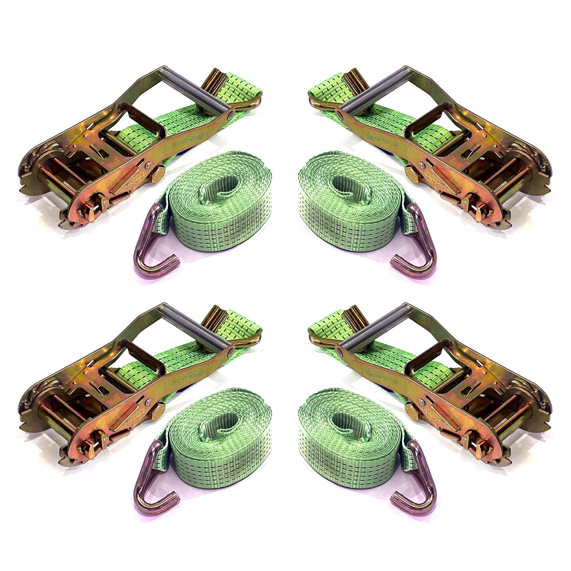 DIEMER® Set di cinghie per rimorchio e auto, con cricchetto, per veicoli di recupero, 5000 kg, 4 pezzi