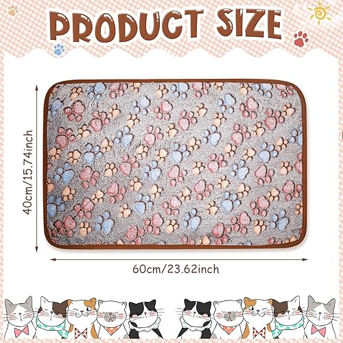 Miniatura 3 de 4 mantas para mascotas y cachorros, manta de forro polar con estampado de patas para mascotas pequeñas y medianas, perros y gatos, manta cálida y