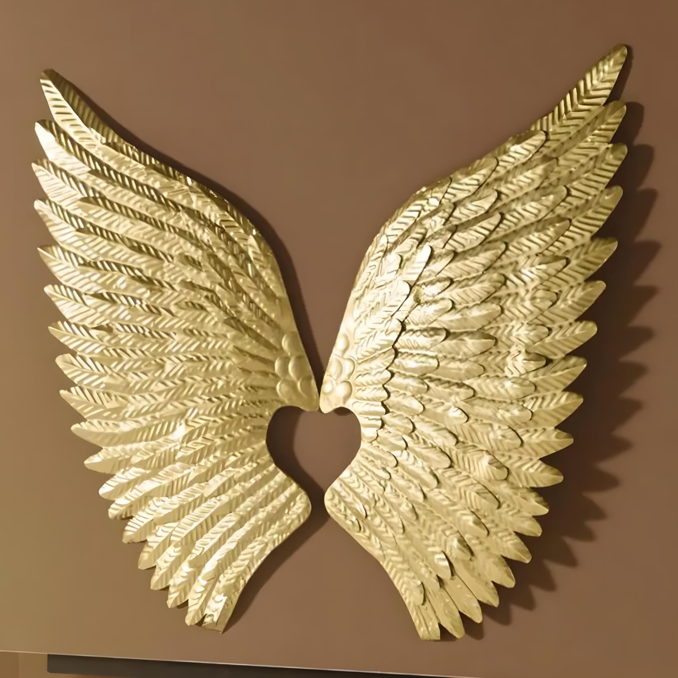 Wanddeko "Flügel" aus Metall in gold, 2 Stück Engelsflügel, 72 cm groß