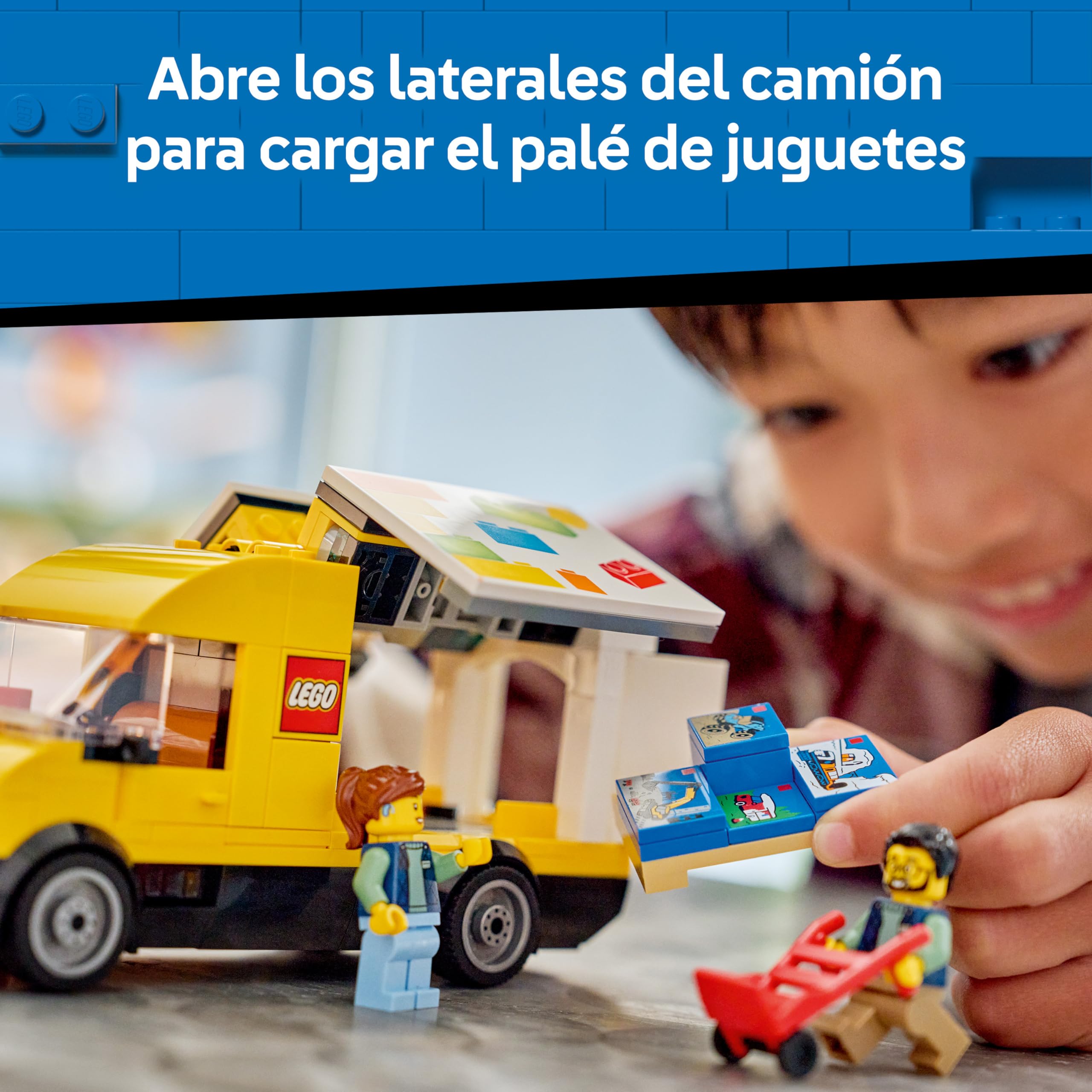 LEGO City Camión LEGO de Juguete - Maqueta de Furgoneta de Reparto con 2 Minifiguras, Carretilla, Palé y Cajas - Regalo de Cumpleaños para Niños de 6+ Años - 60500