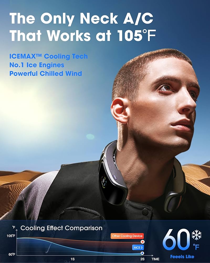 【期間限定セール】RANVOO AICE 3ネッククーラー（暖房・冷房・音楽） Amazon.co.jp: RANVOO No.1 冷却 A/C AICE 3 AI ネックエアコン