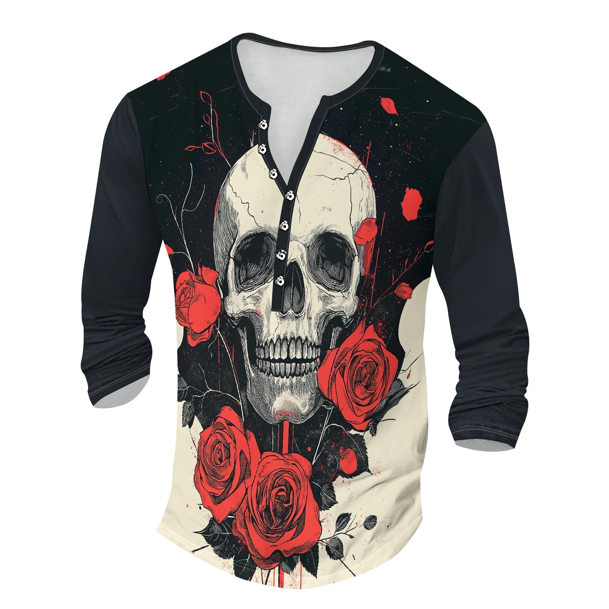 Henley Shirts for Men Casual Workwear Lightweight Long Sleeve T-Shirts Quick Dry Shirts Graphic Club Pullover Tee