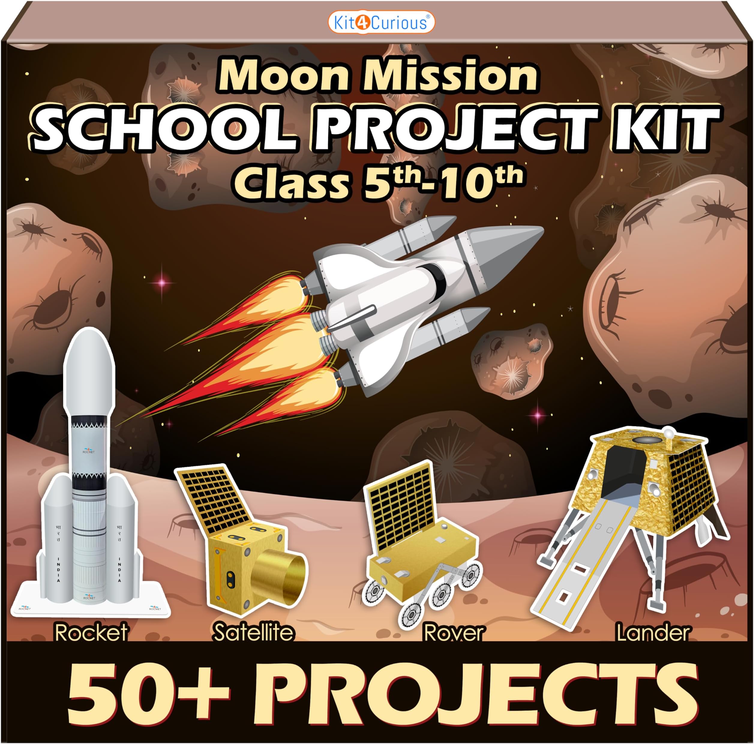 Moon Mission Science Kit with 50+ DIY Experiments – Space STEM School Project & Science Exhibition Models | Educational Learning Toy for Boys & Girls
