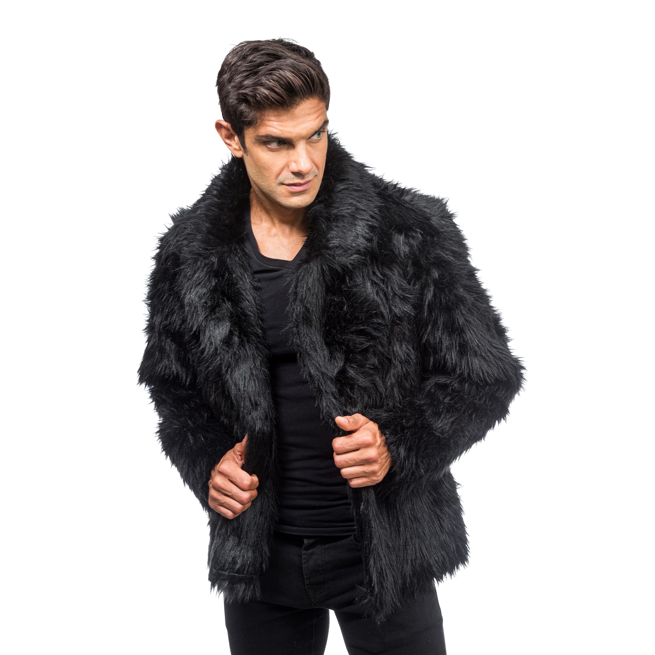 Chaks - Adult Fur Coat Short Fur Jacket Faux Fur Carnival Festival Party Fashion