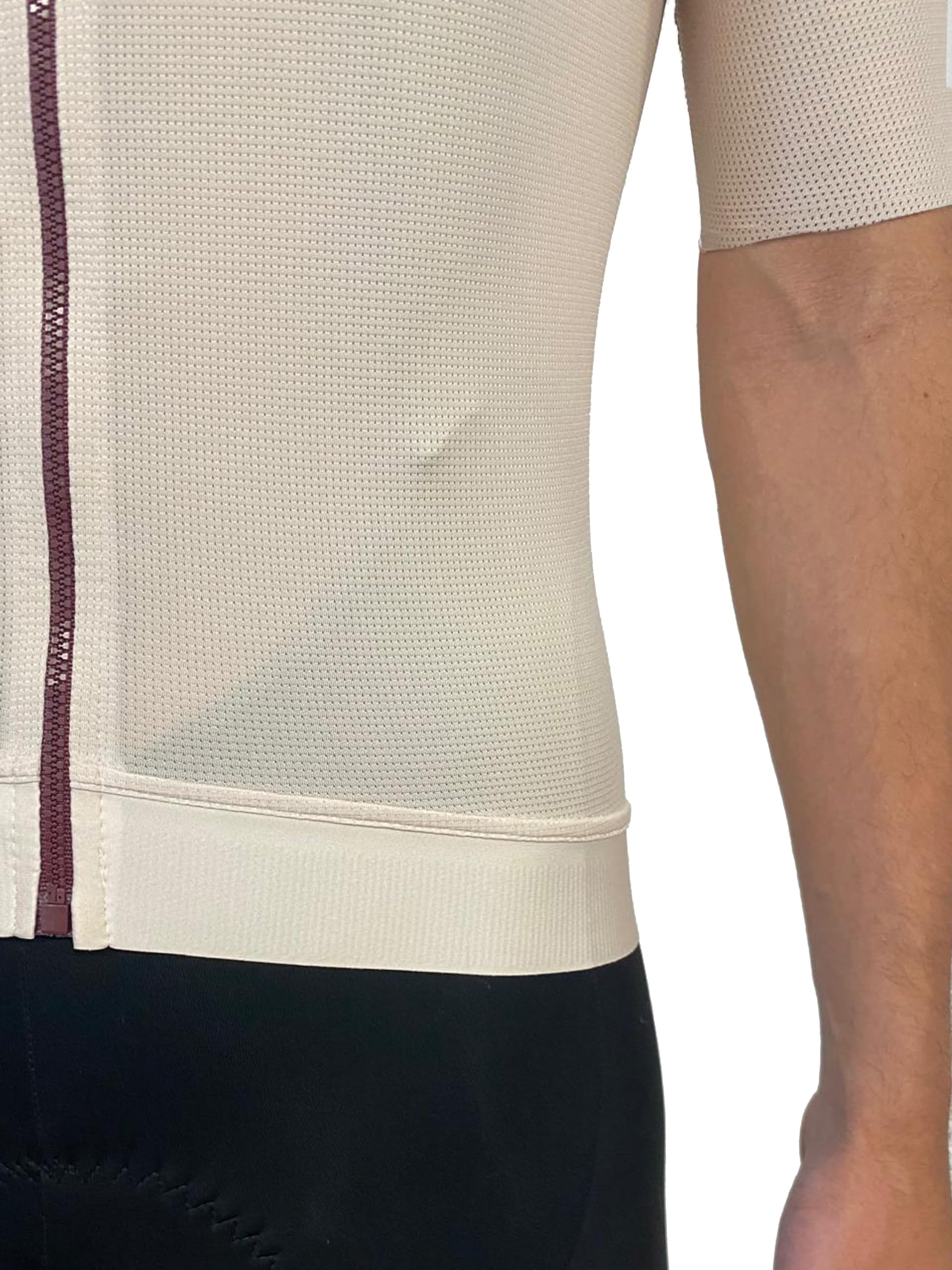 SLP. Kurzarm-Radtrikot für Herren/Damen, Transition, einfarbig, Creme, Live-Ärmelschnitt/hoch atmungsaktiv/maximaler Komfort